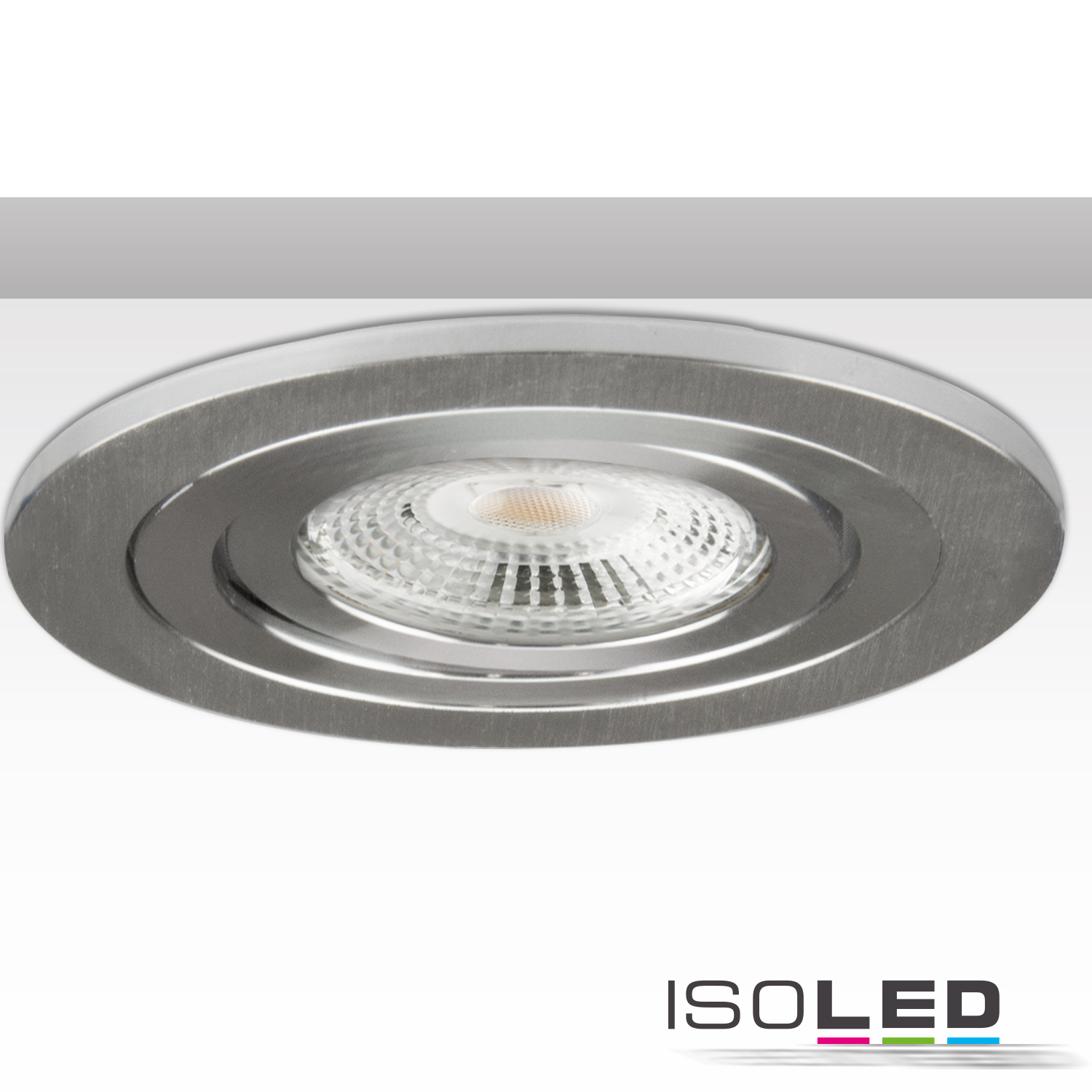 Einbaurahmen BRUSH rund, Loch 78mm, Alu gebürstet, für GU10/MR16 Spots