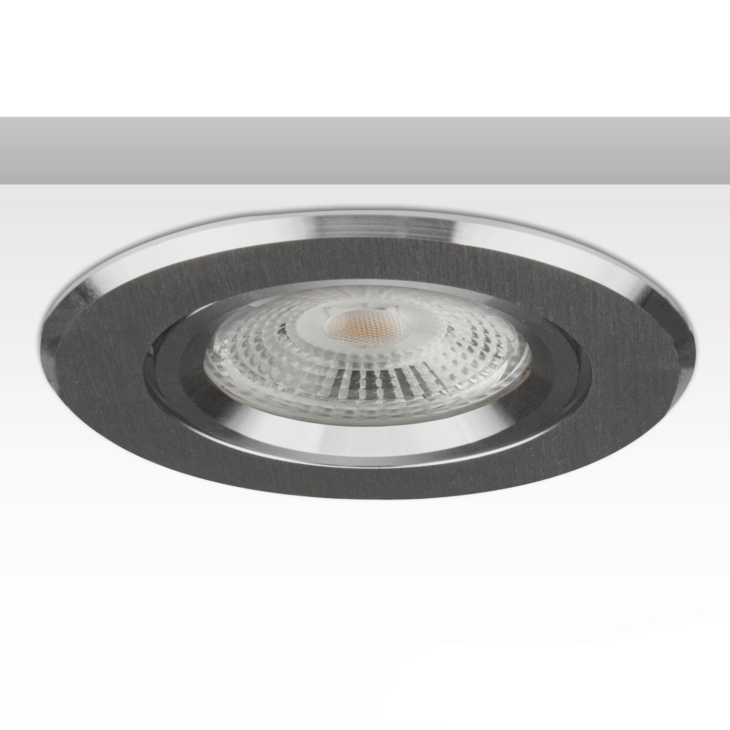 Einbaurahmen BRUSH TWO rund, Loch 68mm, Alu, schwenkbar, für GU10/MR16 Spots