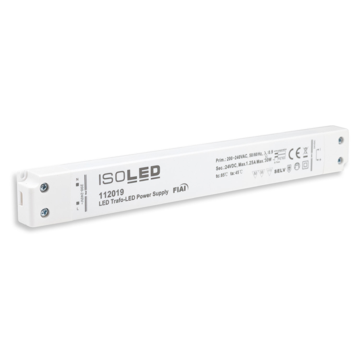 LED Trafo 24V/DC, 0-30W, SELV, ultraflach, ultraschmal