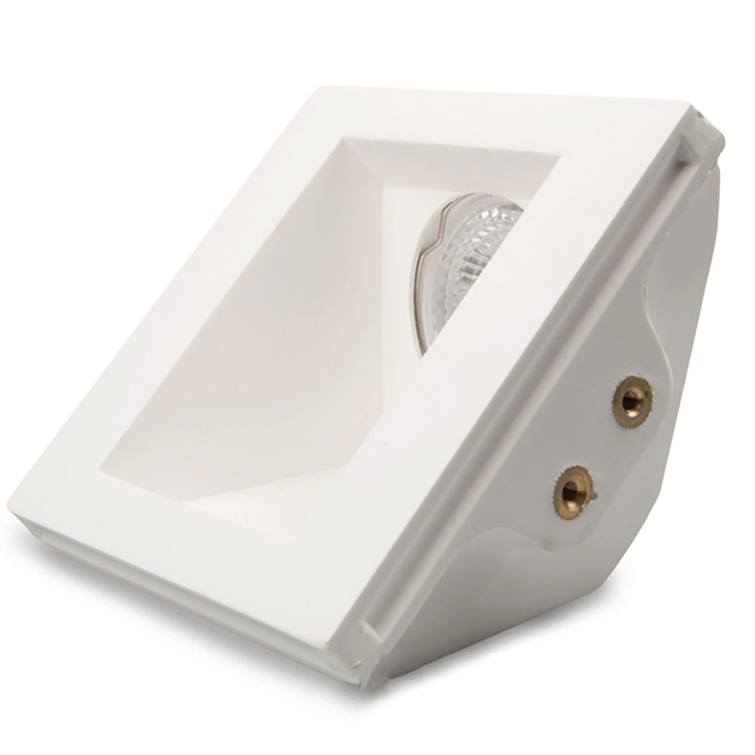 Gips Einbaustrahler für GU10/MR16 Spots, rückversetzt, asymmetrisch, weiß