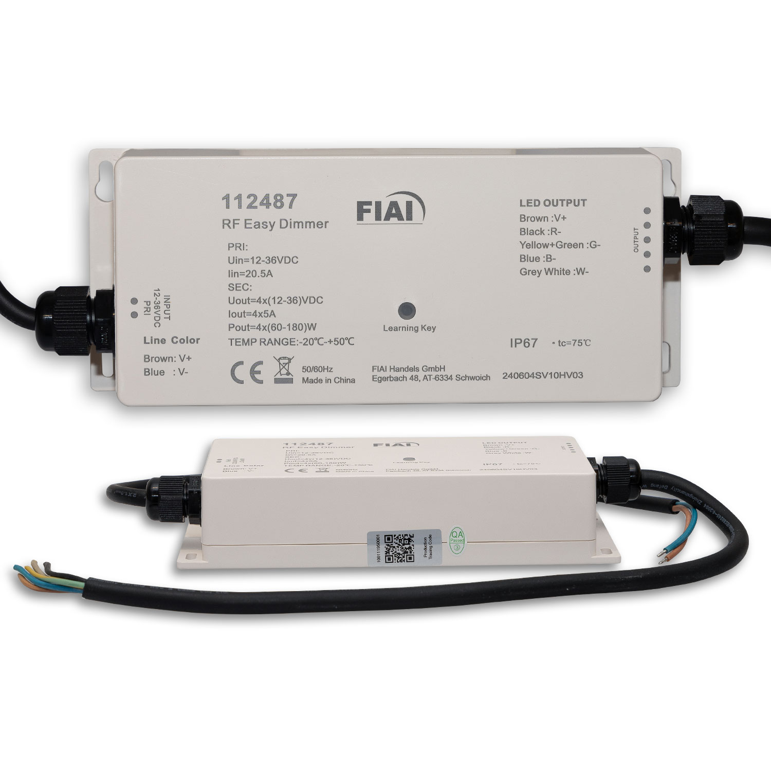 Sys-One Funk PWM-Dimmer IP66, 4 Kanal, 12-36V 4x5A, 48V 4x2A