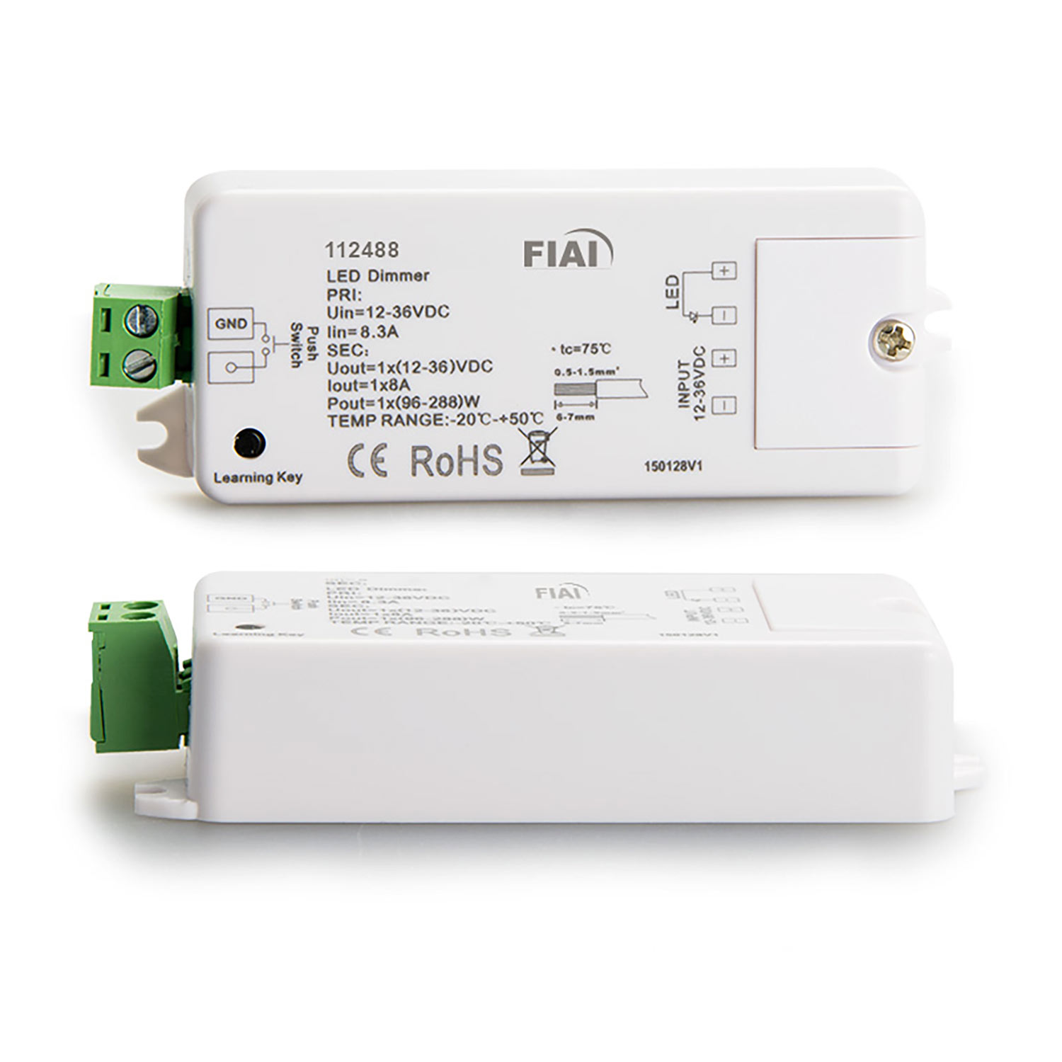 Sys-One Funk/Push PWM-Dimmer, 1 Kanal, 12-36V 8A, 48V 4A