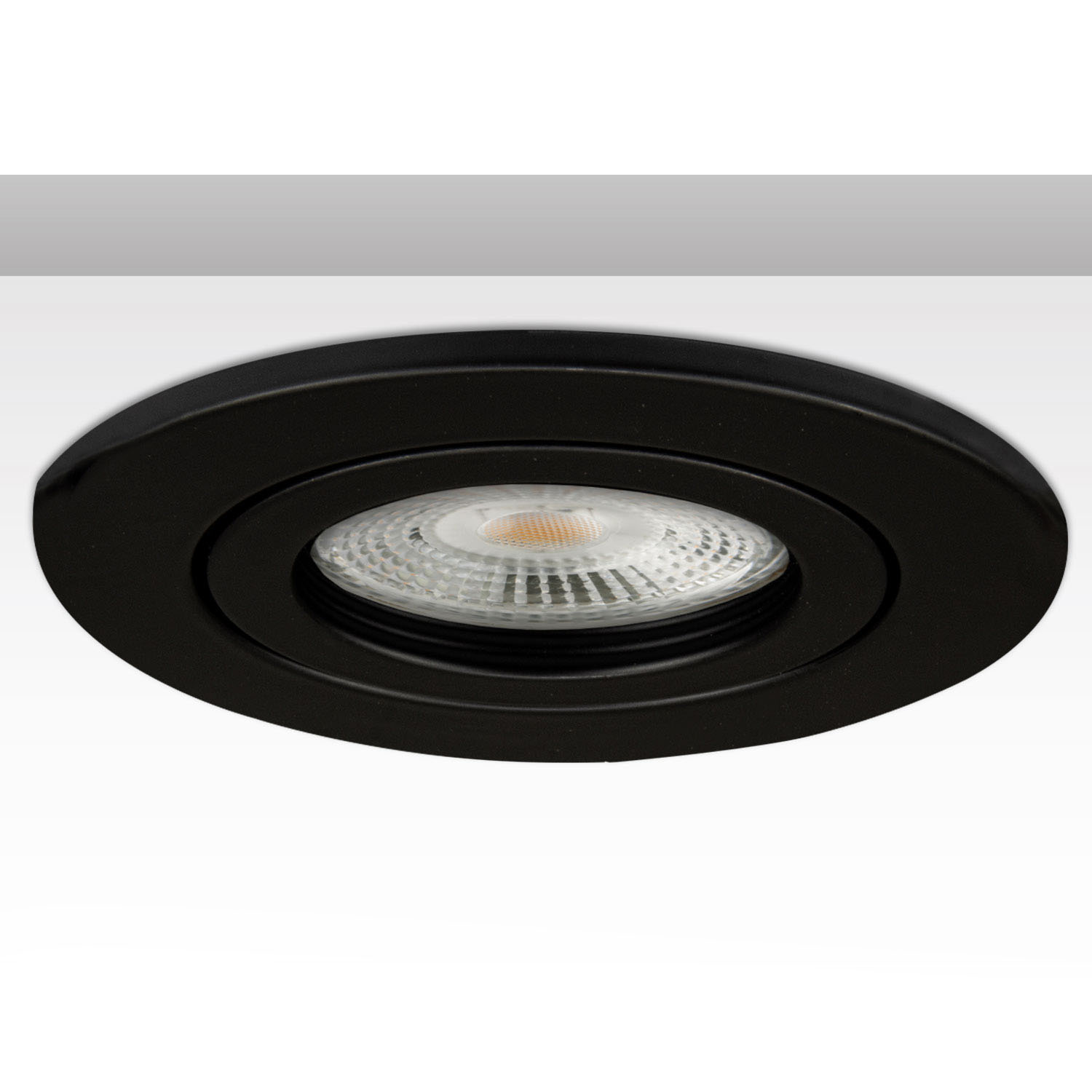 Einbaurahmen rund, Loch 72mm, Alu schwarz, für GU10/MR16 Spots