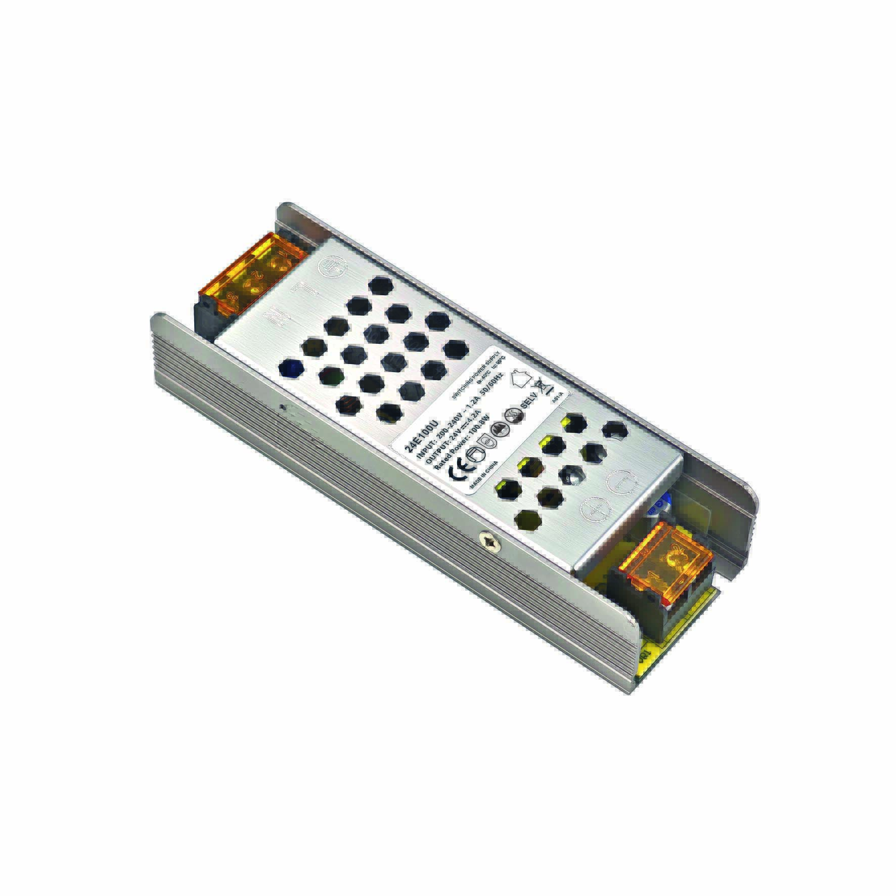 LED Trafo 24V/DC, 0-100W, Gitter, flach