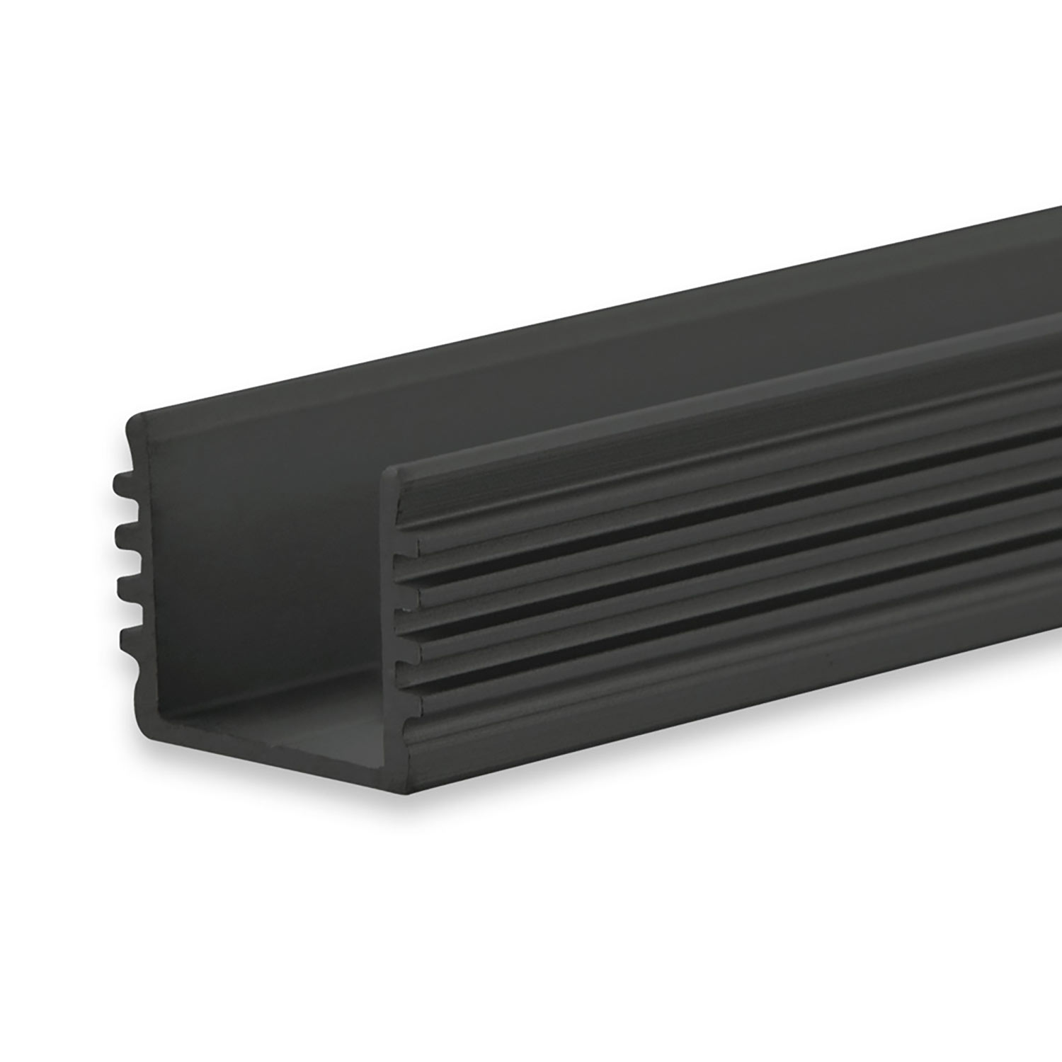 LED Aufbauprofil SURF12 BORDERLESS Aluminium schwarz pulverbeschichtet RAL 9005, 200cm