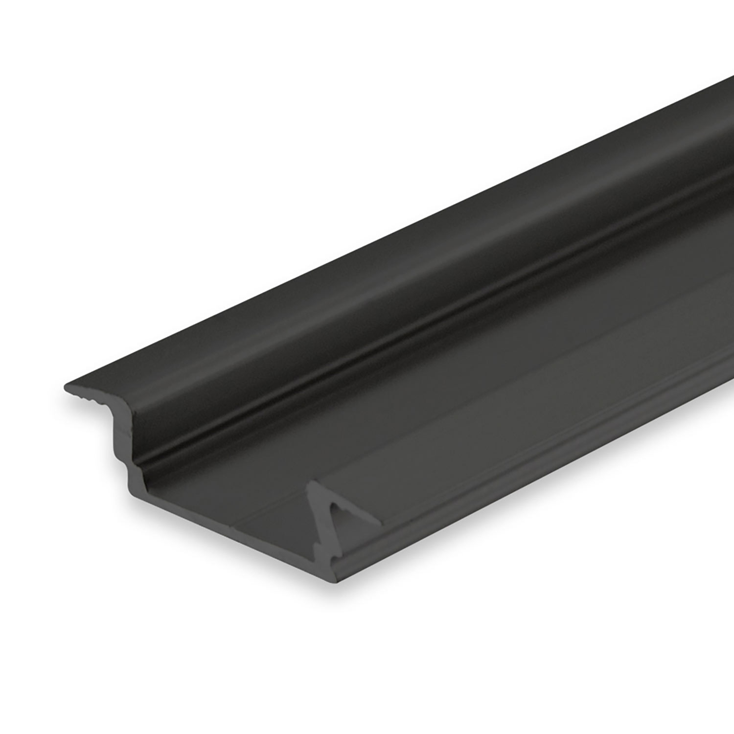 LED Einbauprofil DIVE12 FLAT Aluminium schwarz pulverbeschichtet RAL 9005, 200cm