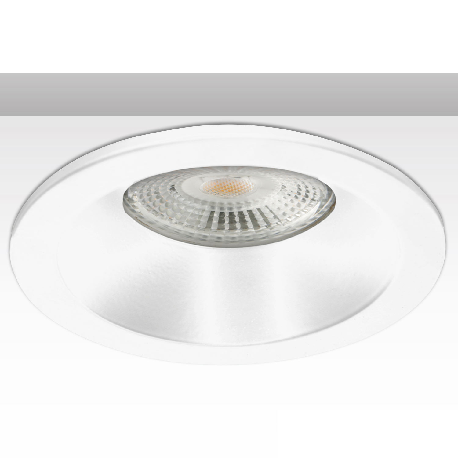 Einbaurahmen rund mit Glaslinse, Loch 72mm, weiß, für GU10/MR16 Spots