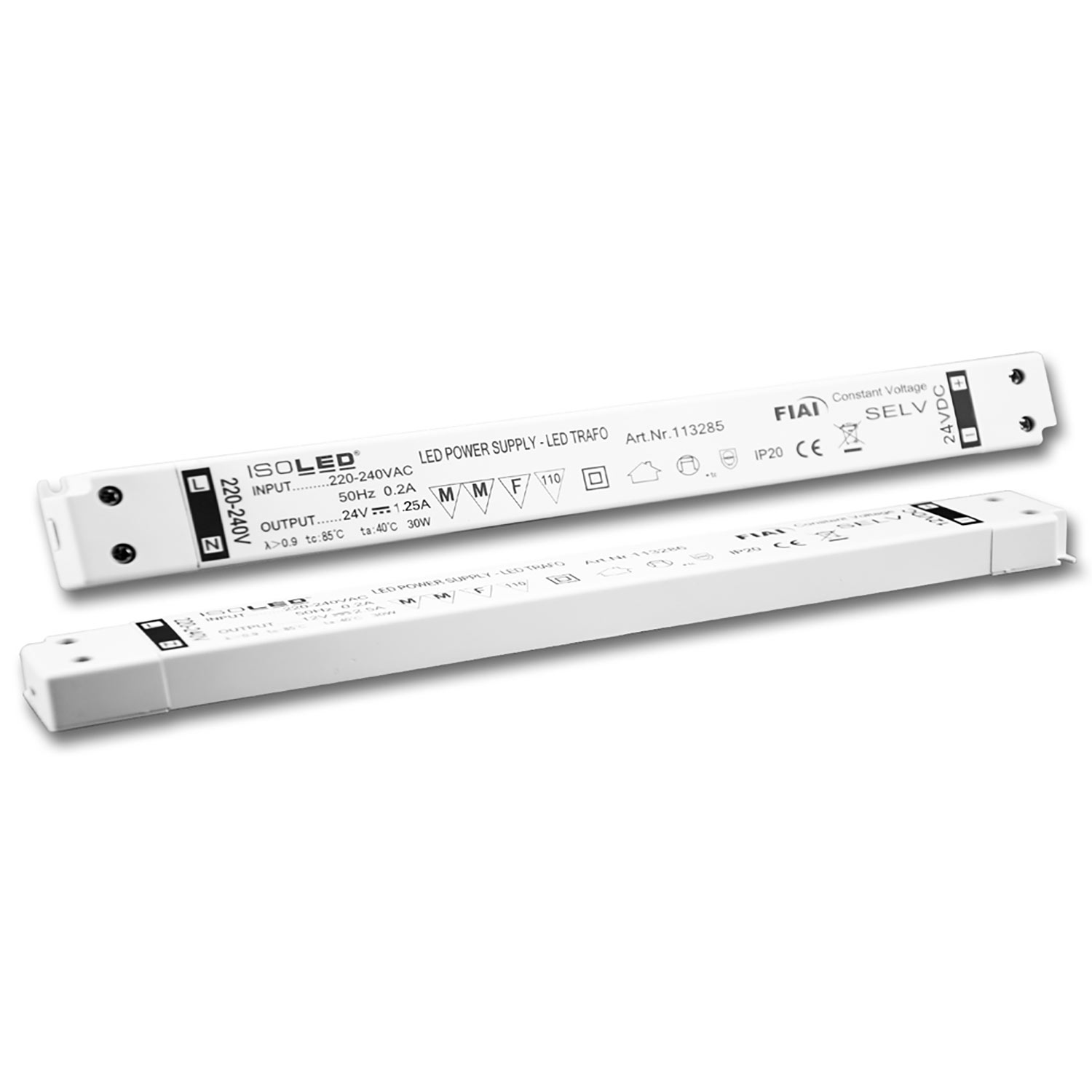LED Trafo 24V/DC, 0-30W, SELV, ultraflach, ultraschmal
