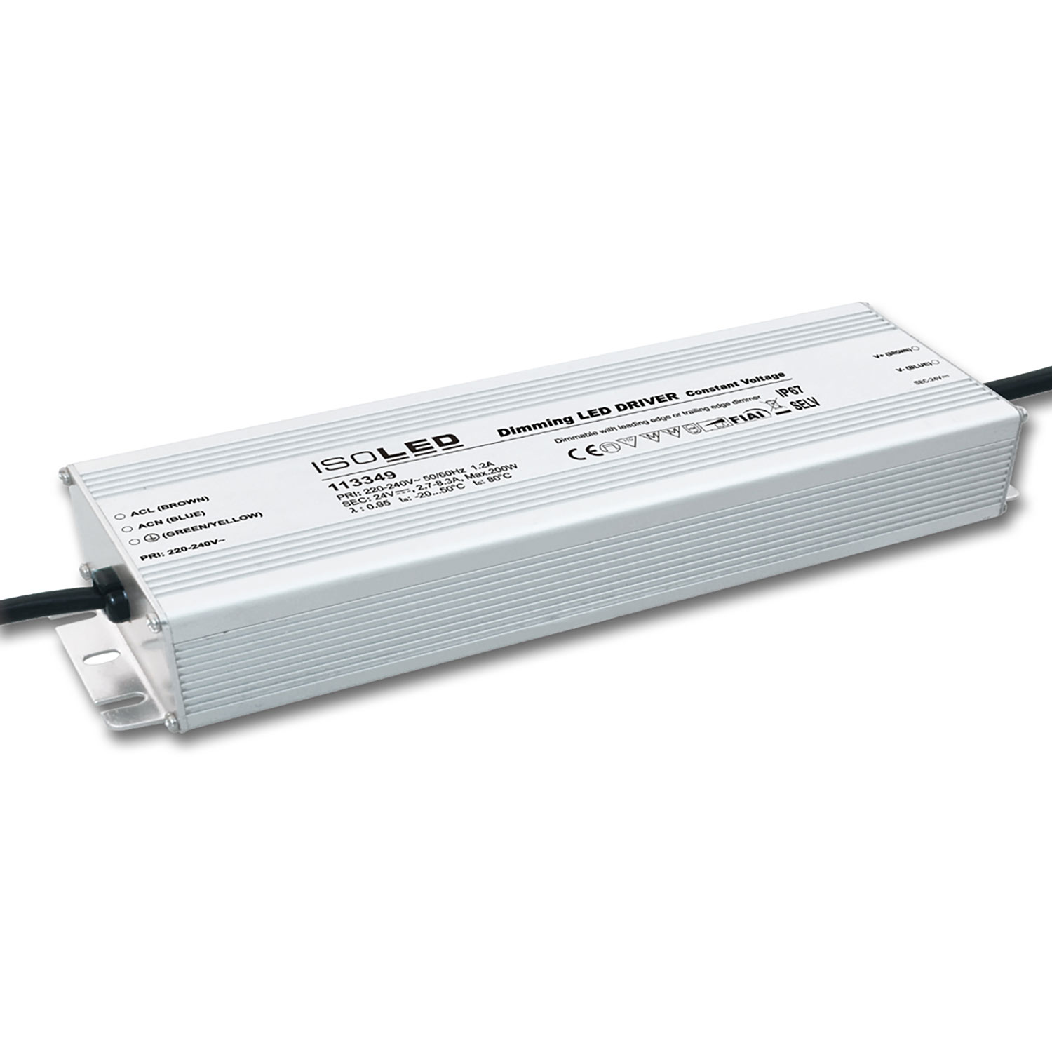 LED PWM-Trafo 24V/DC, 10-200W dimmbar, IP67, SELV