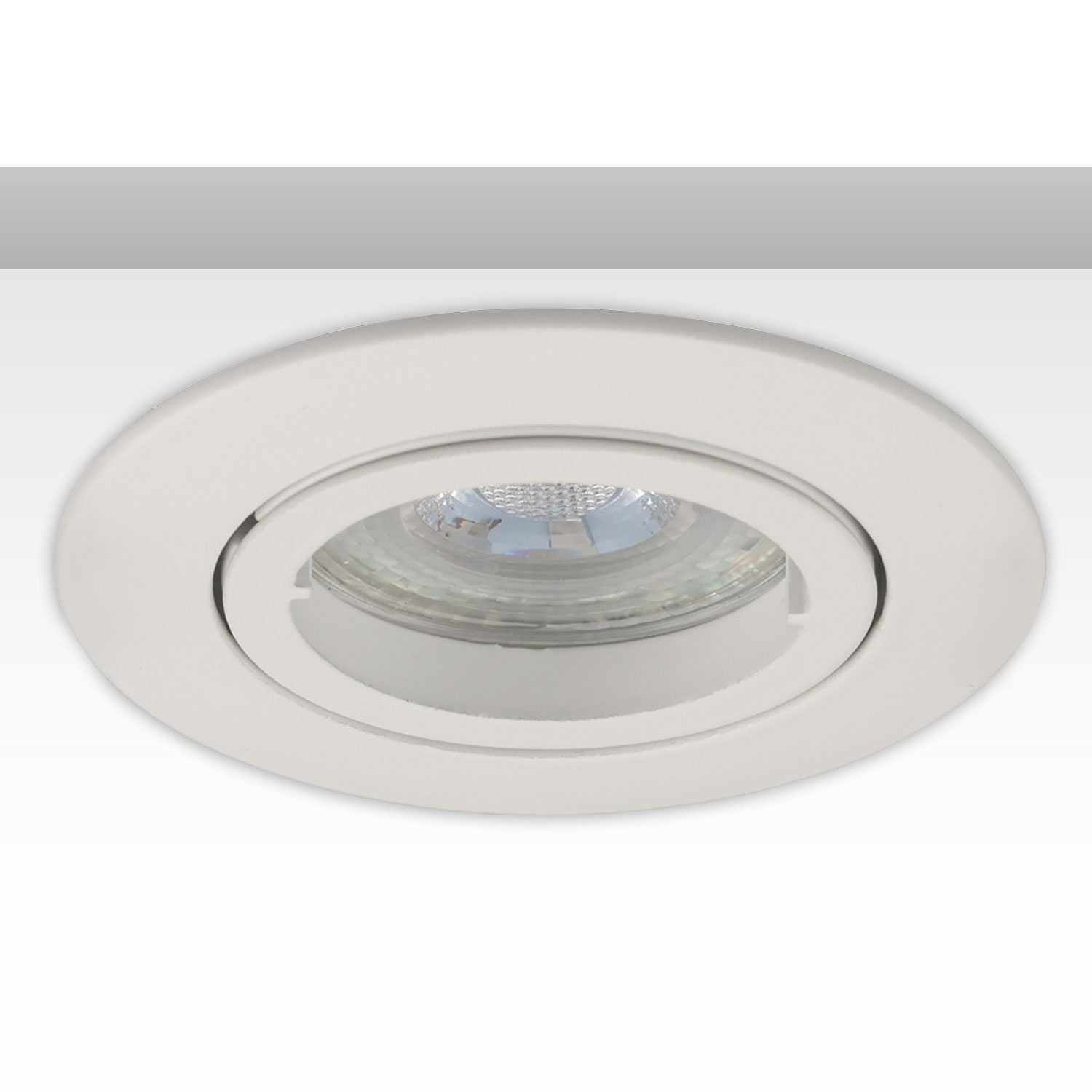 Einbaurahmen rund, Loch 68mm, Alu weiß, für GU10/MR16 Spots