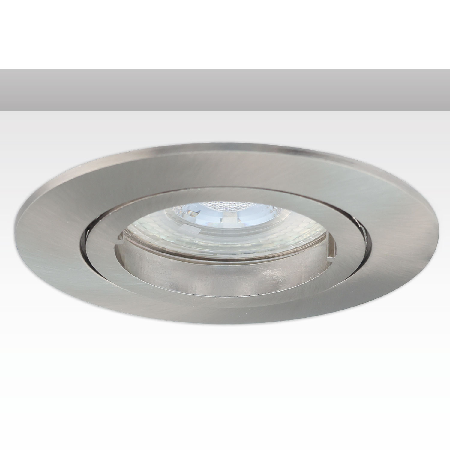 Einbaurahmen rund, Loch 68mm, Alu Nickel-Satin, für GU10/MR16 Spots