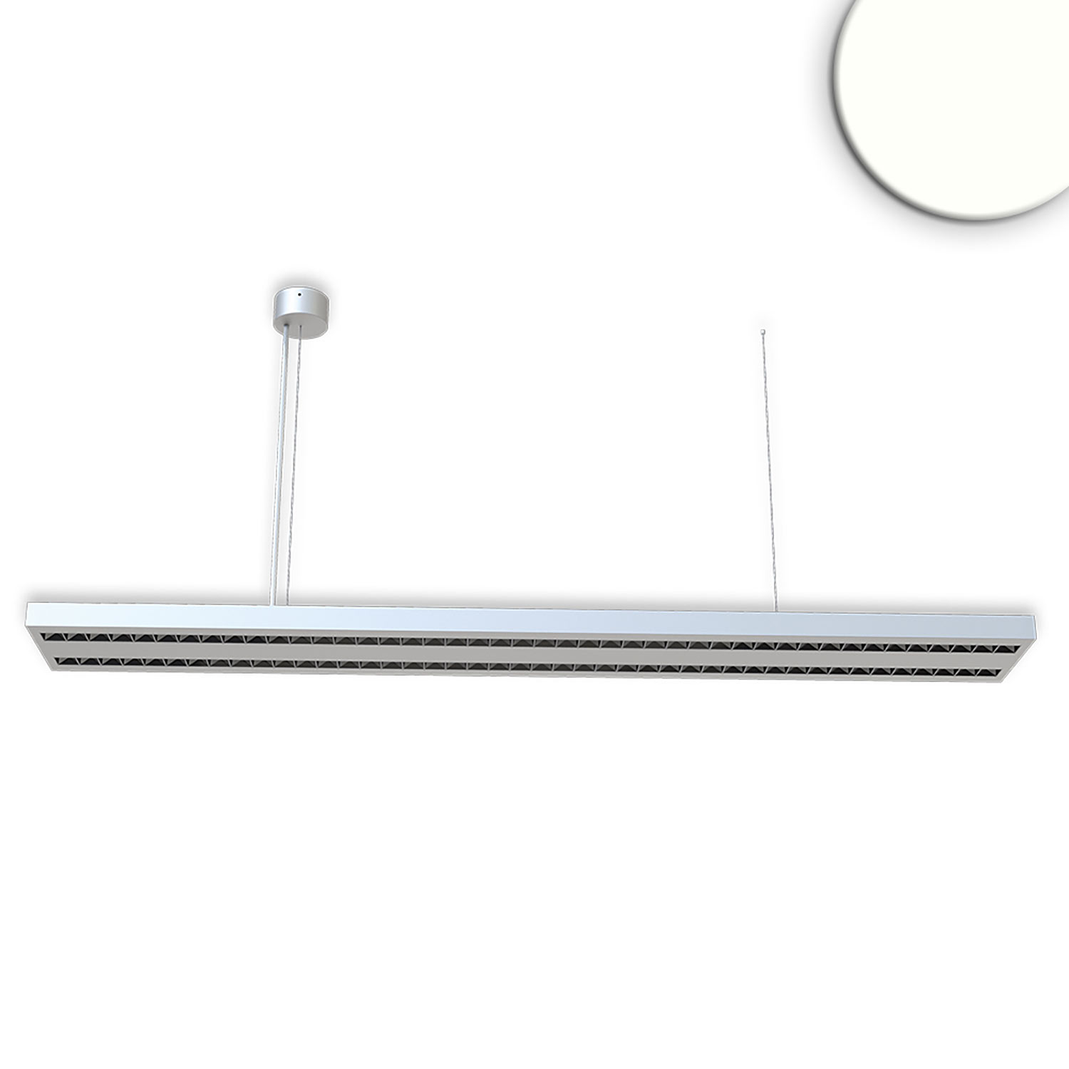 LED Hängeleuchte Raster Up&Down, 30W+30W, anreihbar, UGR<6, silber, 4000K, 1-10V dimmbar