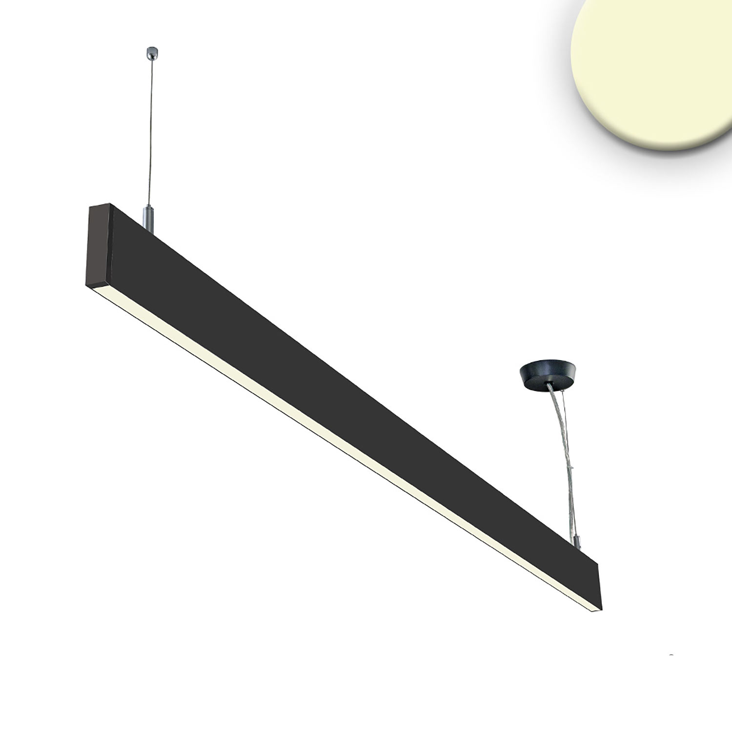 LED Hängeleuchte Linear Up&Down 1200, 40W, prismatisch, linear- u. 90° verbindbar, schwarz, warmweiß