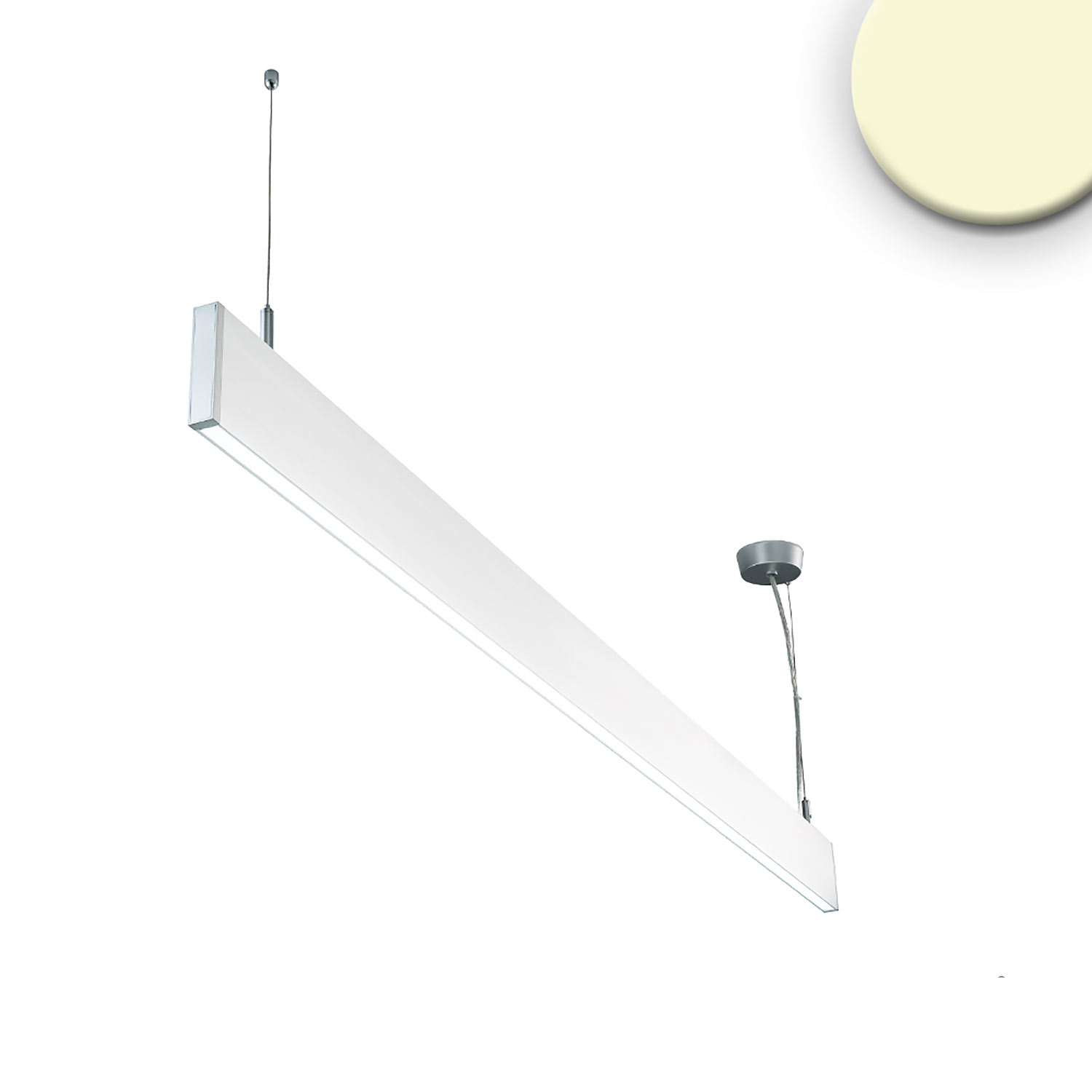 LED Hängeleuchte Linear Up&Down 600, 25W, prismatisch, linear- u. 90° verbindbar, weiß, warmweiß