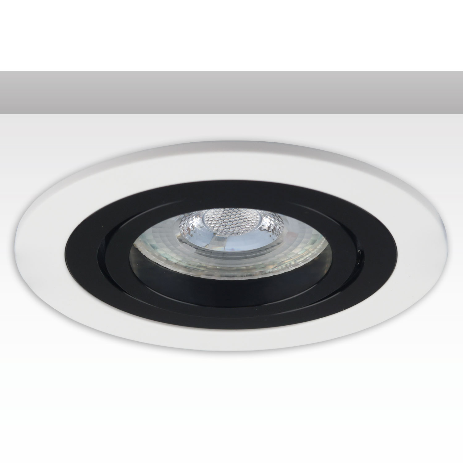 Einbaurahmen rund, Loch 80mm, weiß + schwarz, für GU10/MR16 Spots