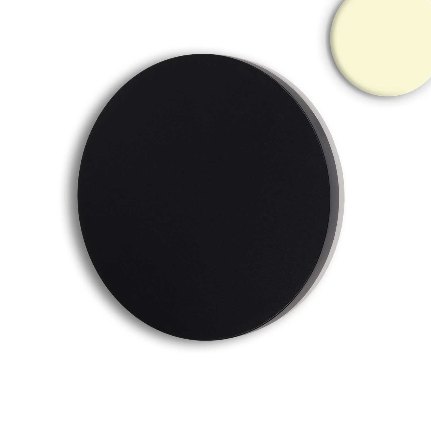 LED Wandleuchte rund, 12W, IP54, sandschwarz, warmweiß