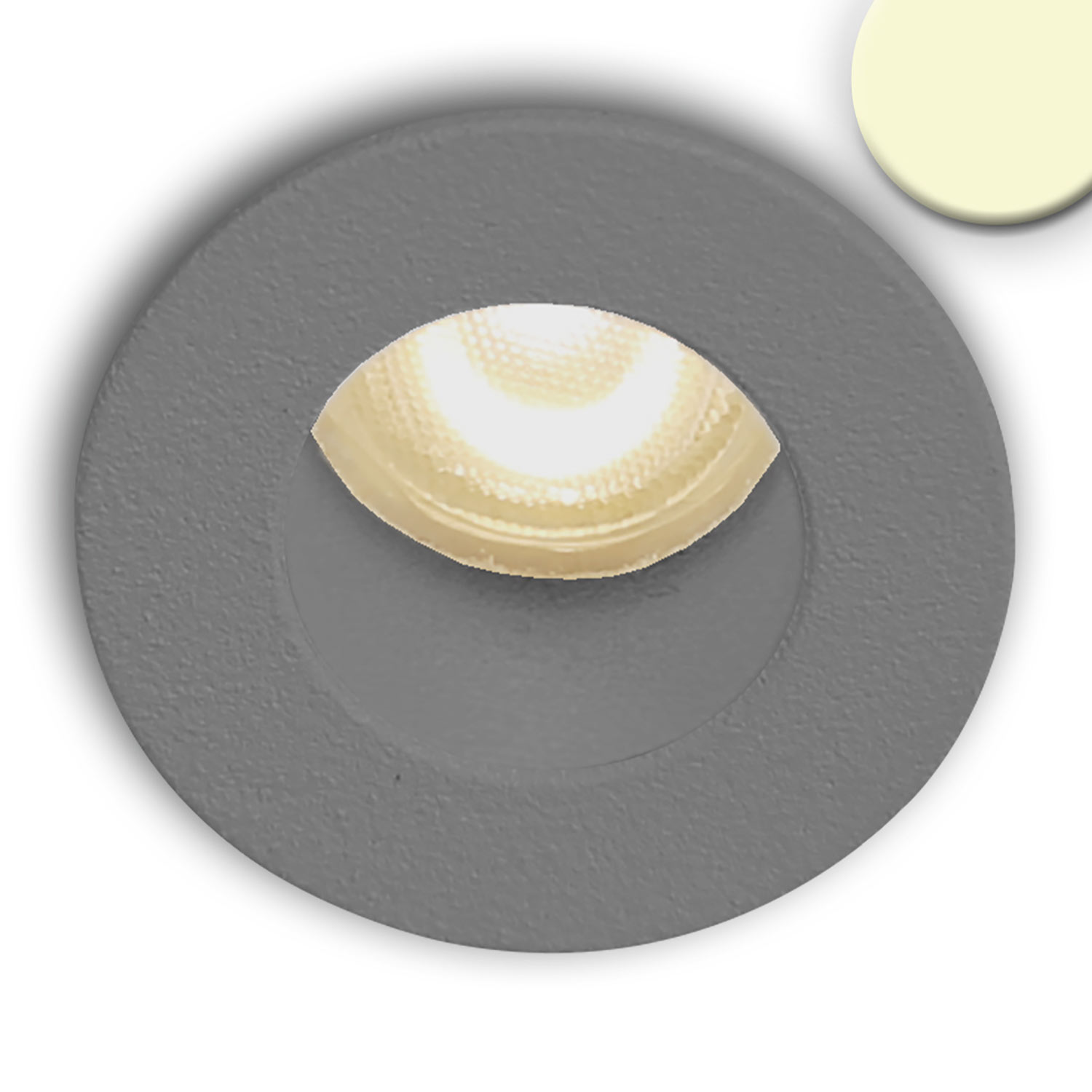 LED Einbauleuchte MiniAMP alu gebürstet, 1W, 24V DC, warmweiß, rückversetzt, dimmbar