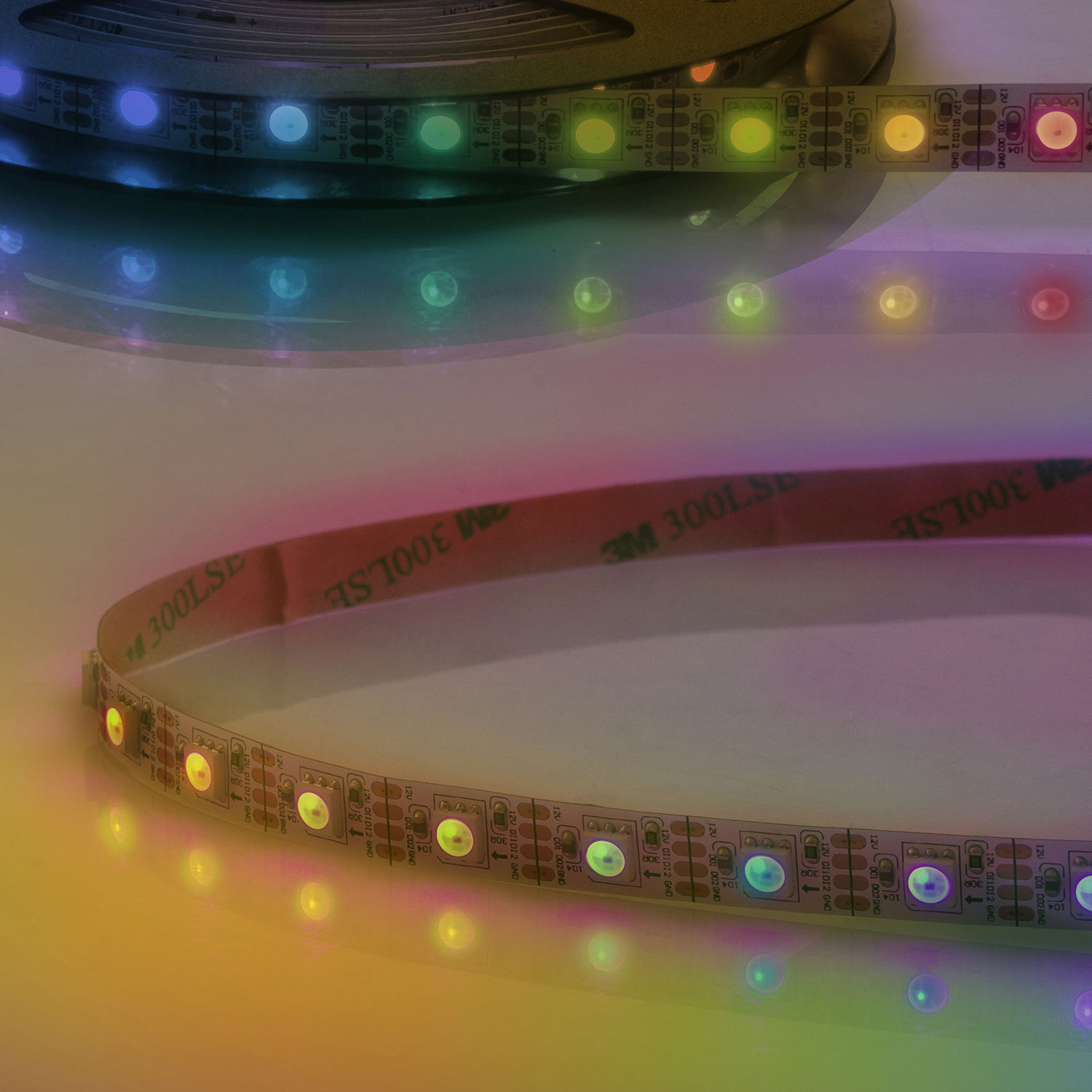 LED WS2815 Digital SPI Flexband, 12V DC, 8W, IP20, RGB, 5m Rolle, 60 LED/m, 1LED/IC