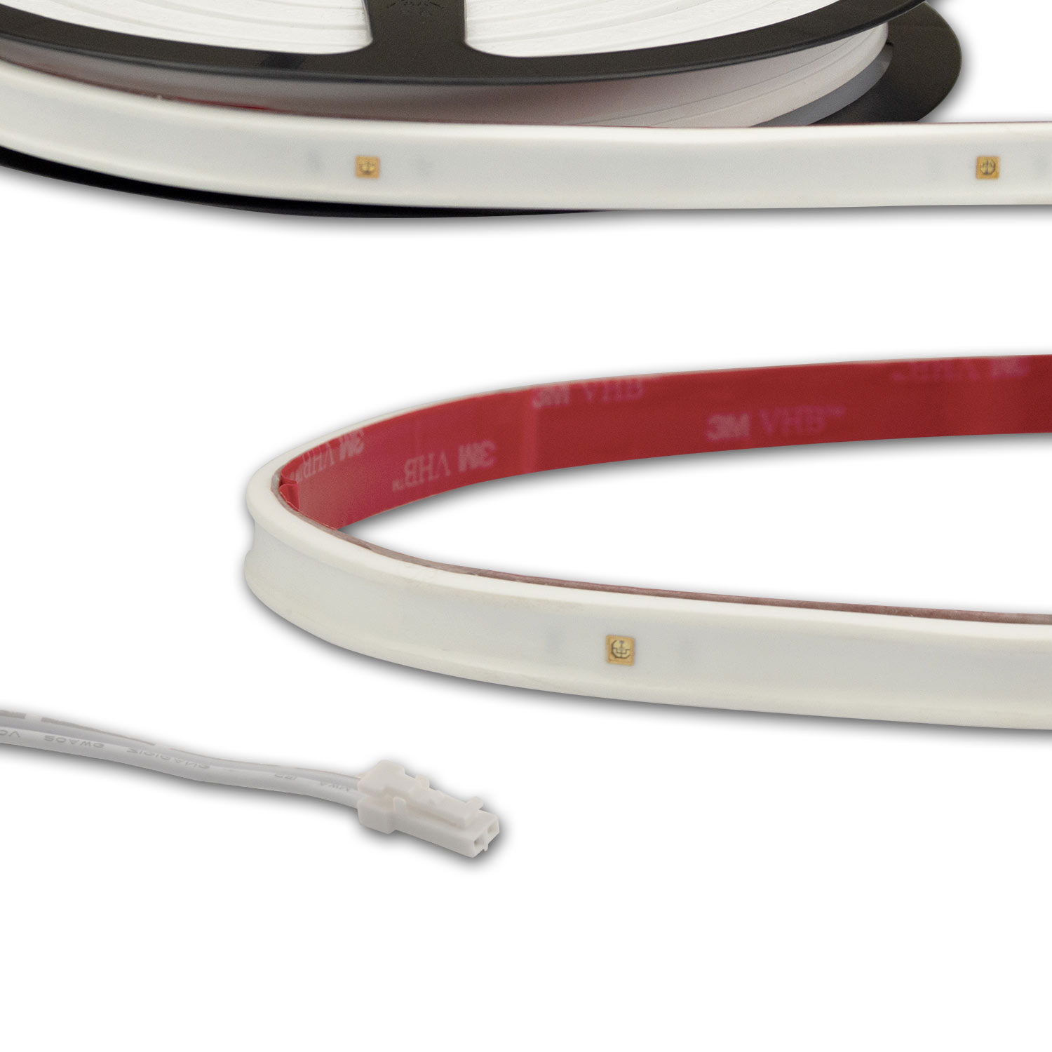 LED UV-C MiniAMP Flexband 270nm, 12V DC, 12W, IP54, 116cm, weiß, eins. Kabel + maleAMP, 24 LED/m