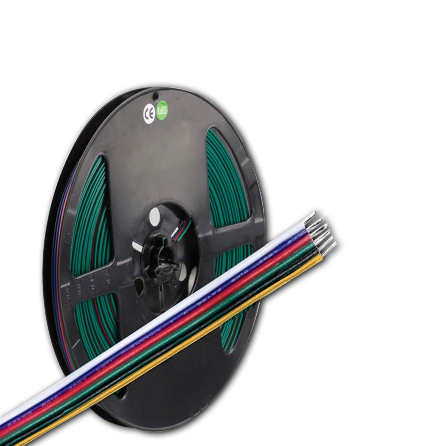 Kabel RGB+W+WW 10m Rolle 6-polig 0,5mm² H03VH-H AWG20