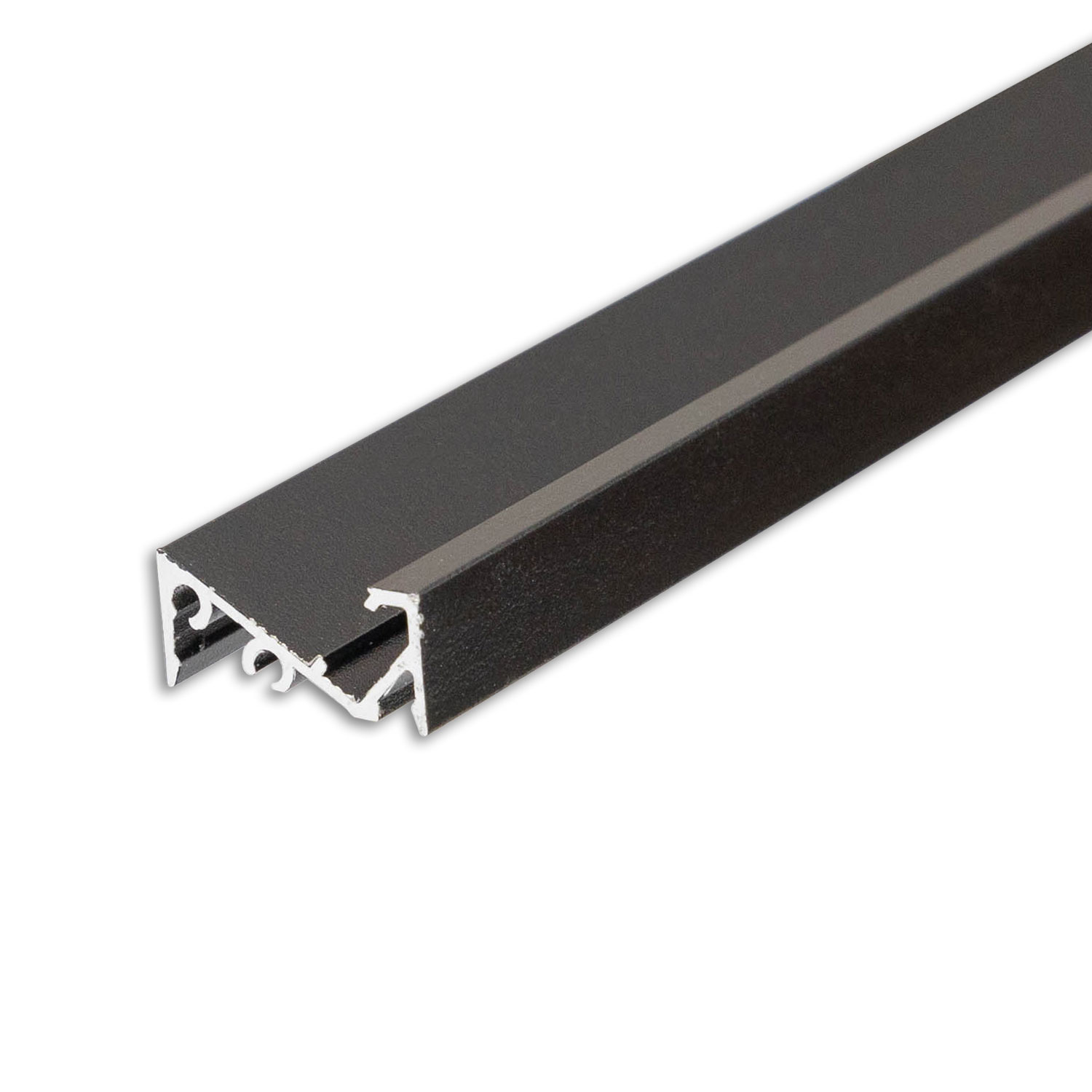 LED Aufbauprofil FURNIT6 S Aluminium schwarz RAL 9005, 200cm