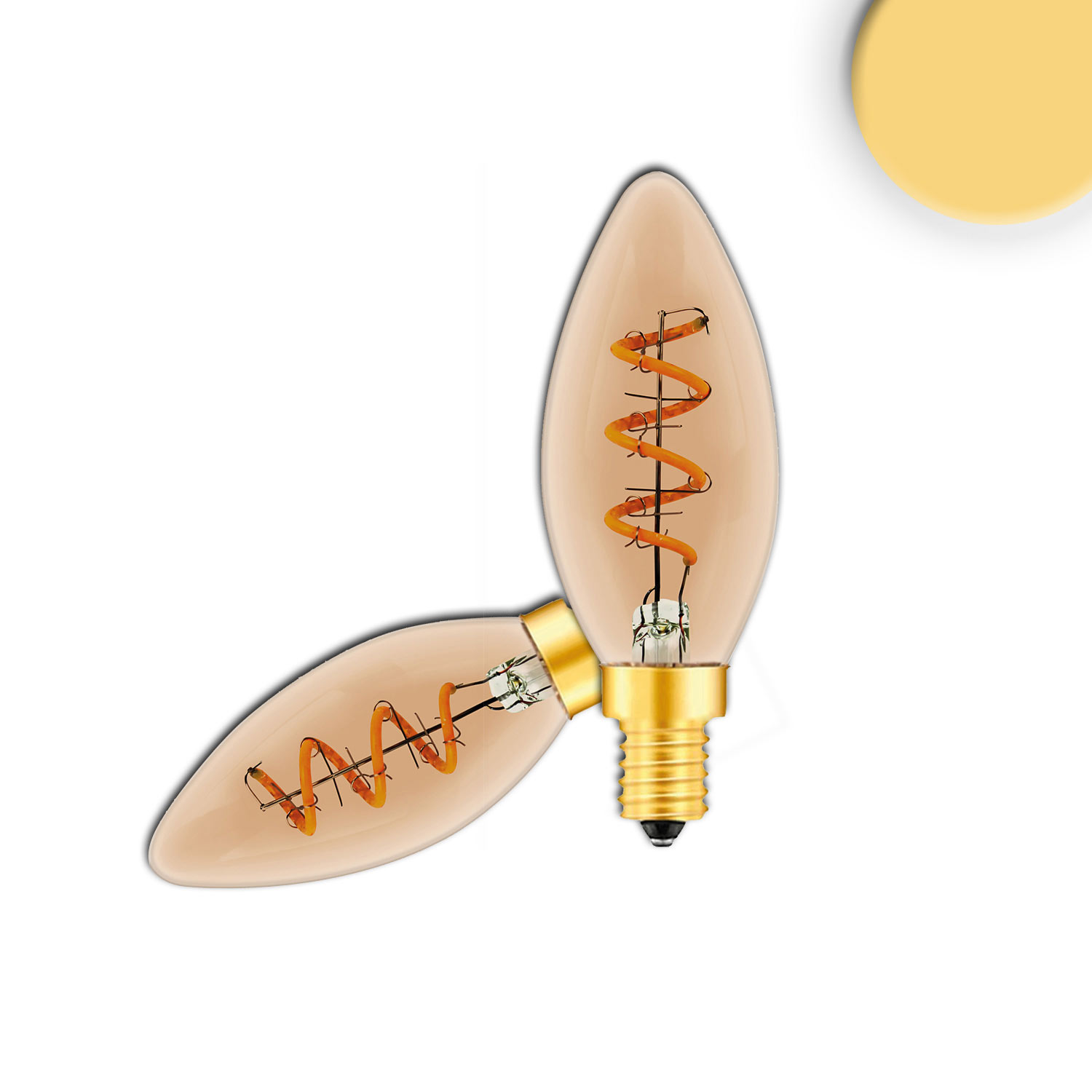 E14 Vintage Line LED Candlebulb, Amber, 3W, 2200K