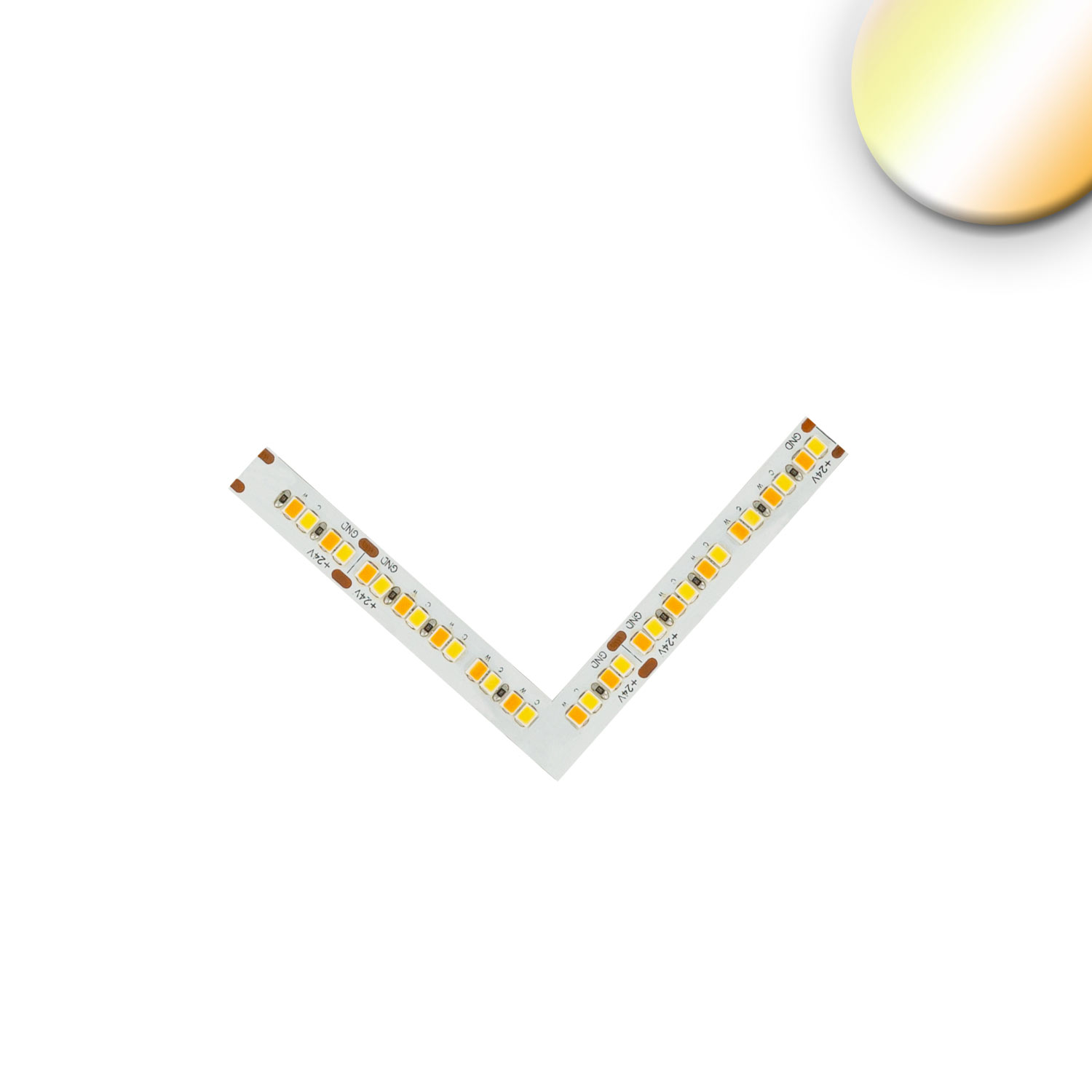 Eckverbindung leuchtend 1,5W für CRI919/940 MiniAMP CCT Flexband, 2 polig, 24V DC, 7W+7W, IP20