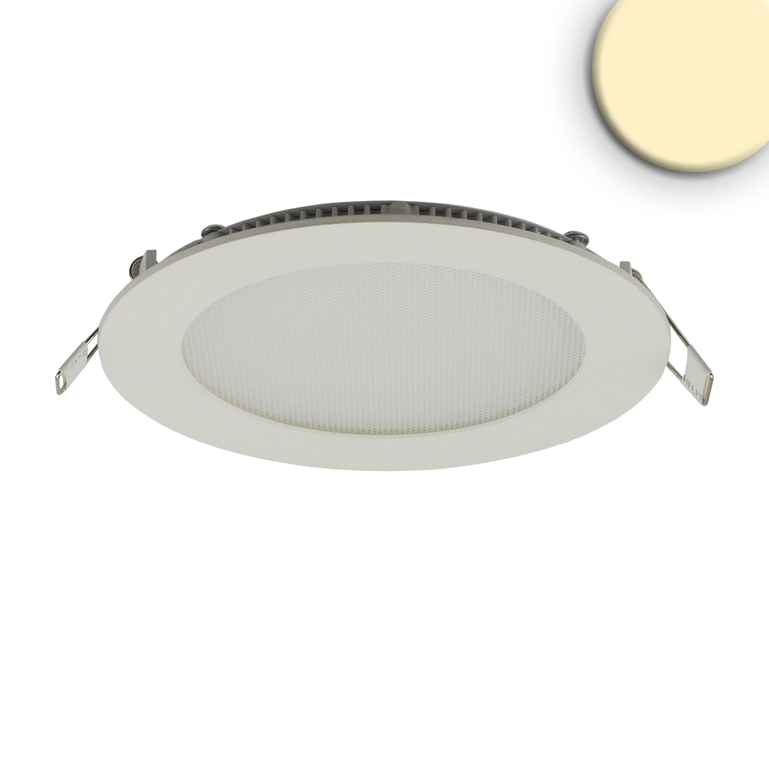 LED Downlight, 9W, rund, ultraflach, blendungsreduziert, weiß, warmweiß, dimmbar CRI90