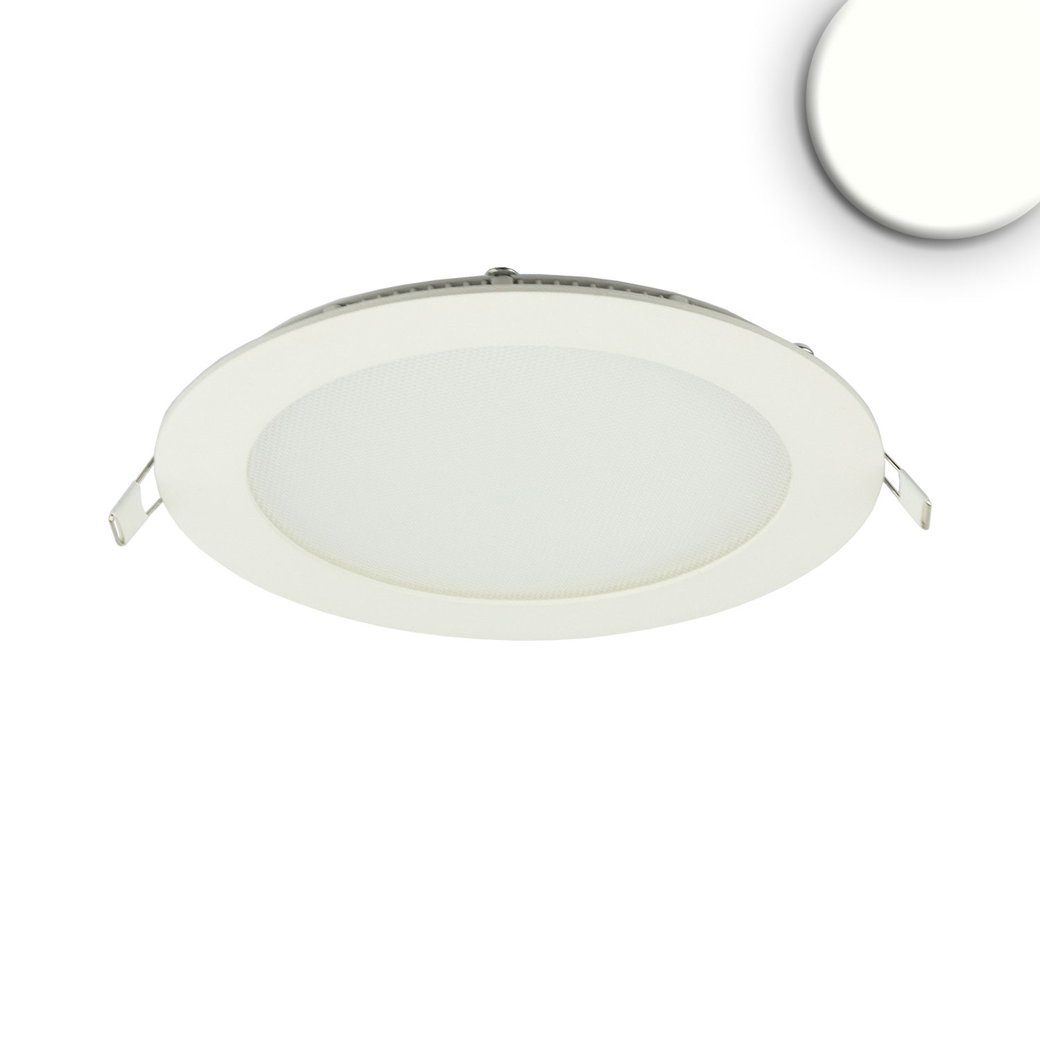 LED Downlight, 12W, rund, ultraflach, blendungsreduziert, weiß, neutralweiß, dimmbar CRI90