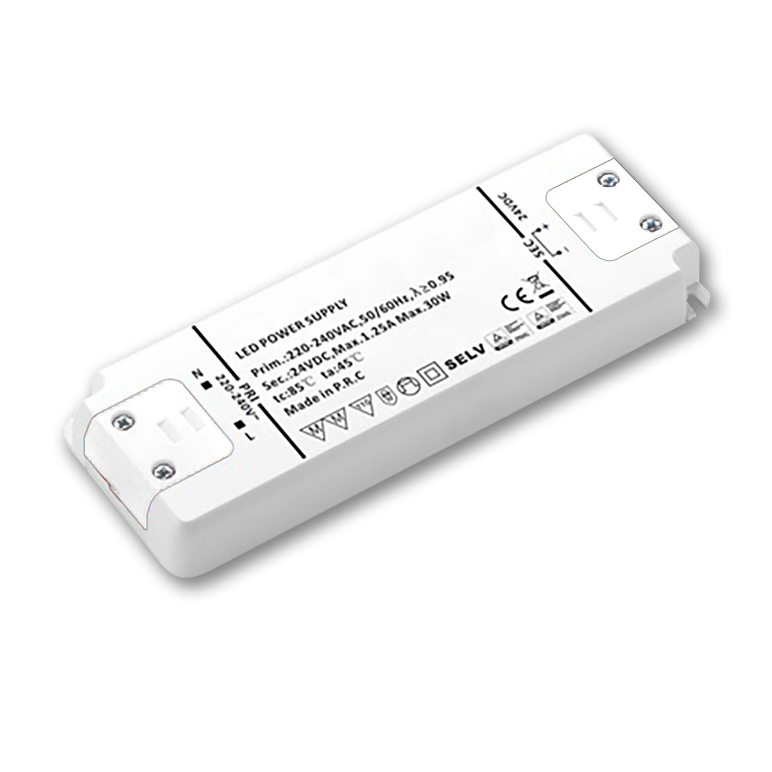 LED Trafo 24V/DC, 0-30W, SELV, ultraflach