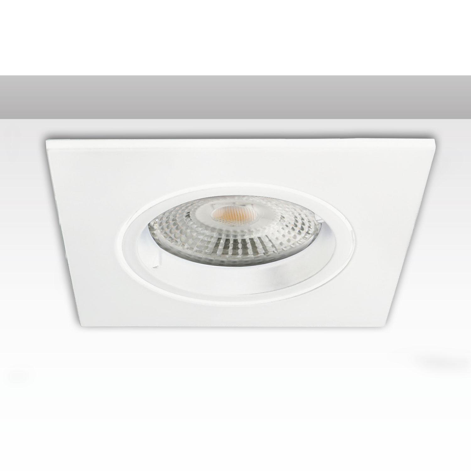 Einbaurahmen eckig, Loch 68mm, weiß, für GU10/MR16 Spots