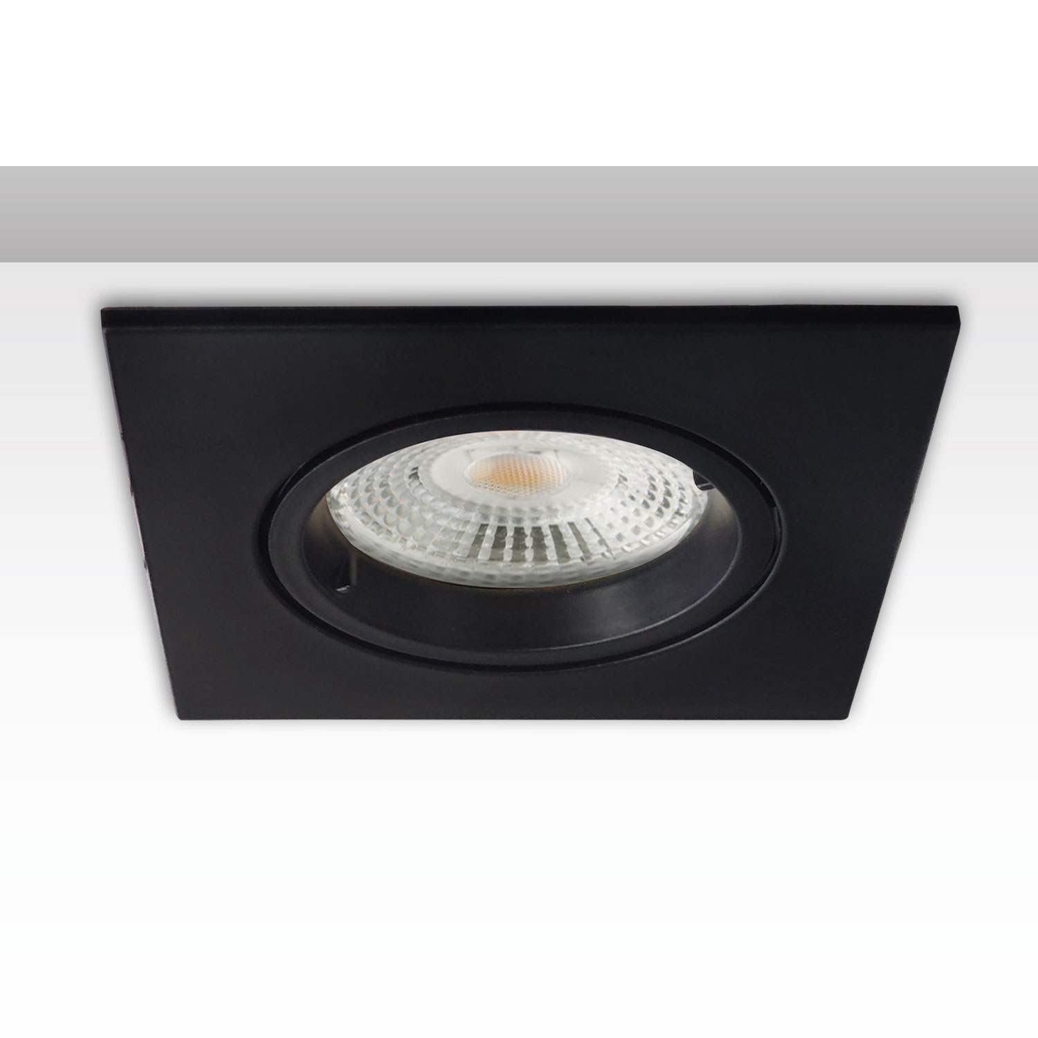 Einbaurahmen eckig, Loch 68mm, schwarz, für GU10/MR16 Spots