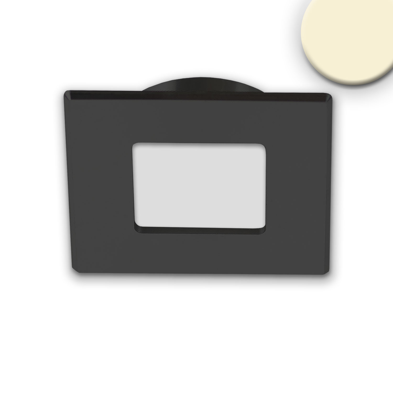 LED Möbeleinbaustrahler MiniAMP schwarz, eckig, 3W, 120°,12V DC warmweiß 3000K, dimmbar