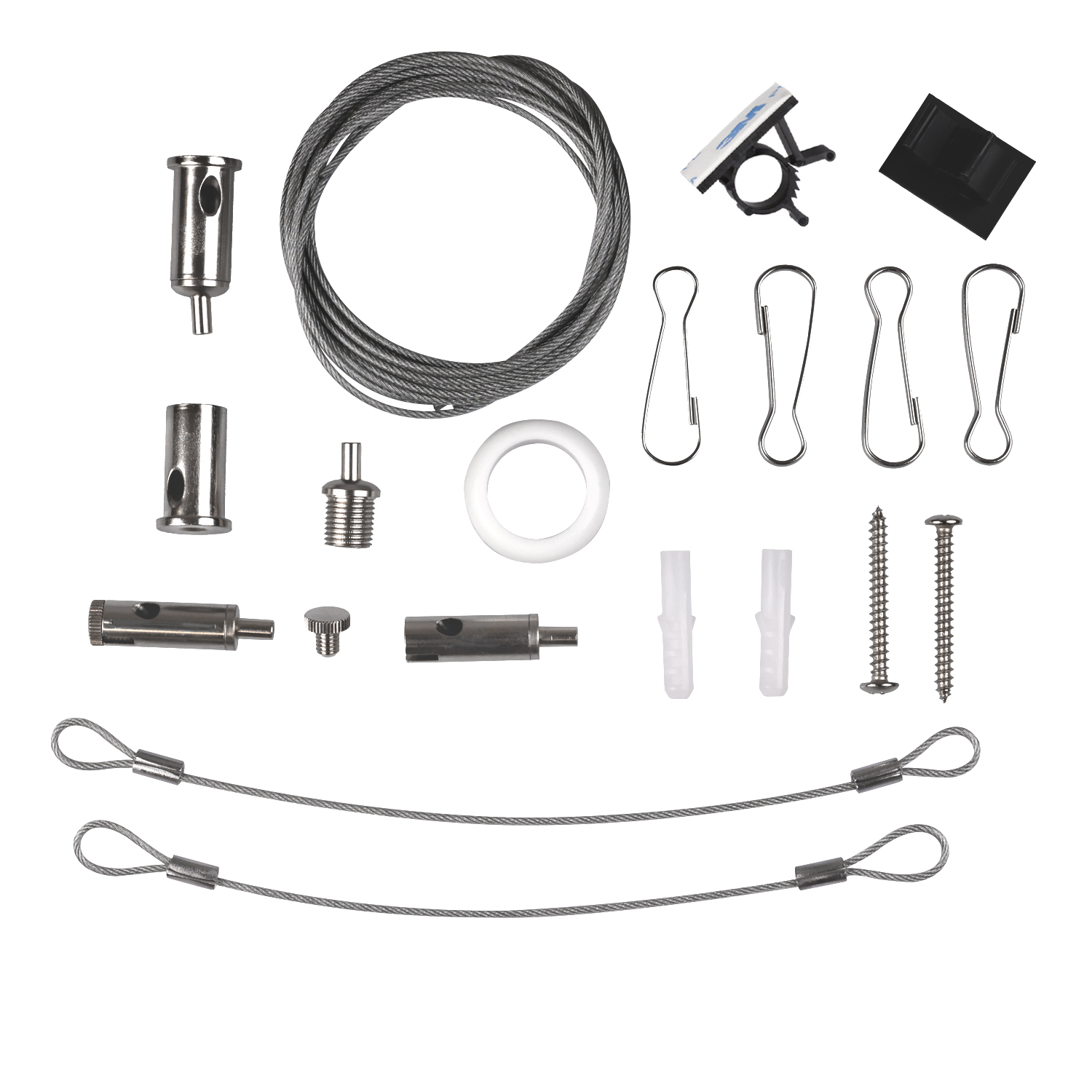 Seilabhängung mit Doppel-Rutschklemme für Langfeldleuchte, 20-160cm, 1 Paar