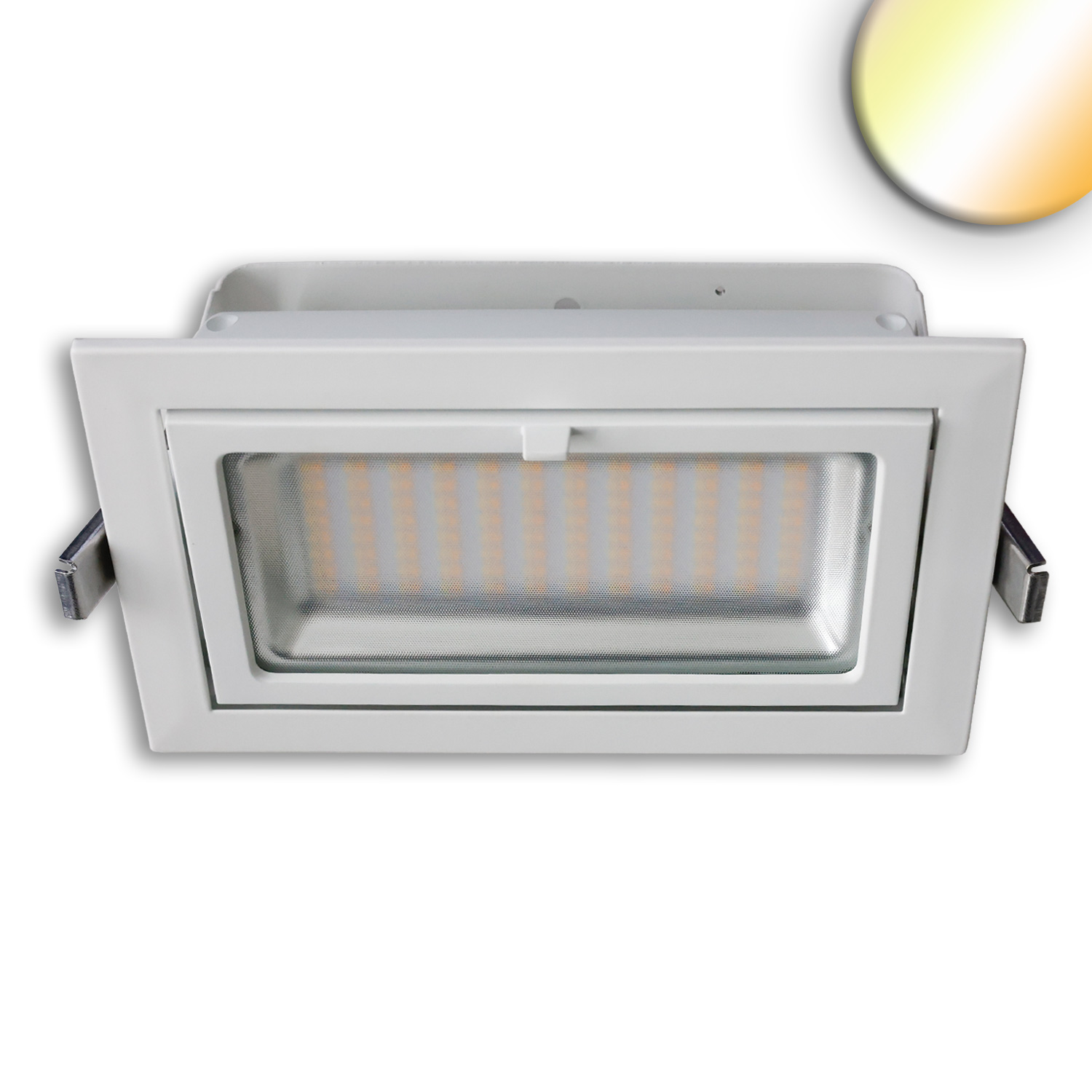 LED Shop-Downlight Box, 32W, ausschwenkbar, weiß, ColorSwitch 3000|4000|6000K, dimmbar