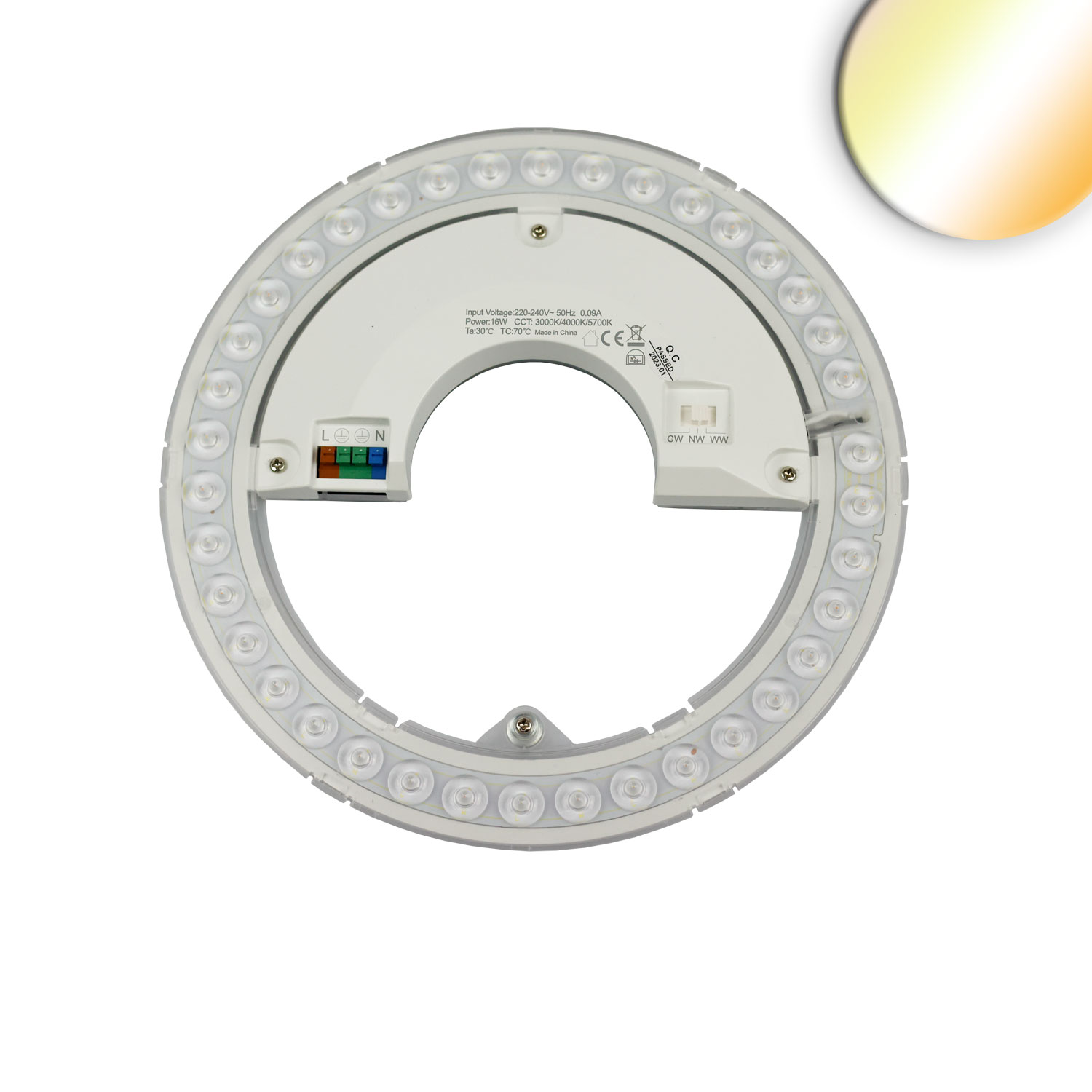 LED Umrüstplatine 227mm, 15W, 150 lm/W, mit Haltemagnet, Color 3000|4000|6000K, dimmbar