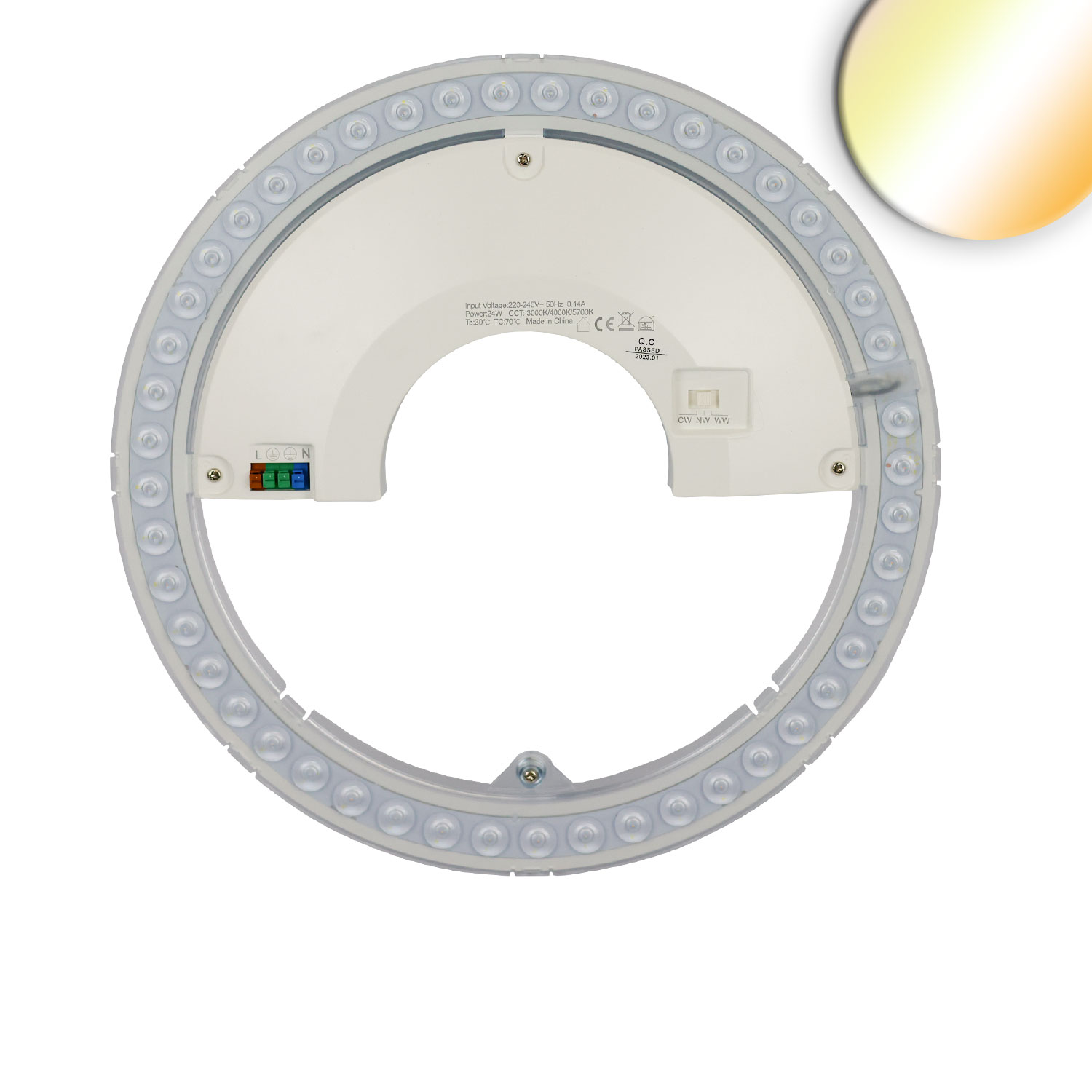 LED Umrüstplatine 297mm, 24W, 150 lm/W, mit Haltemagnet, Color 3000|4000|6000K, dimmbar