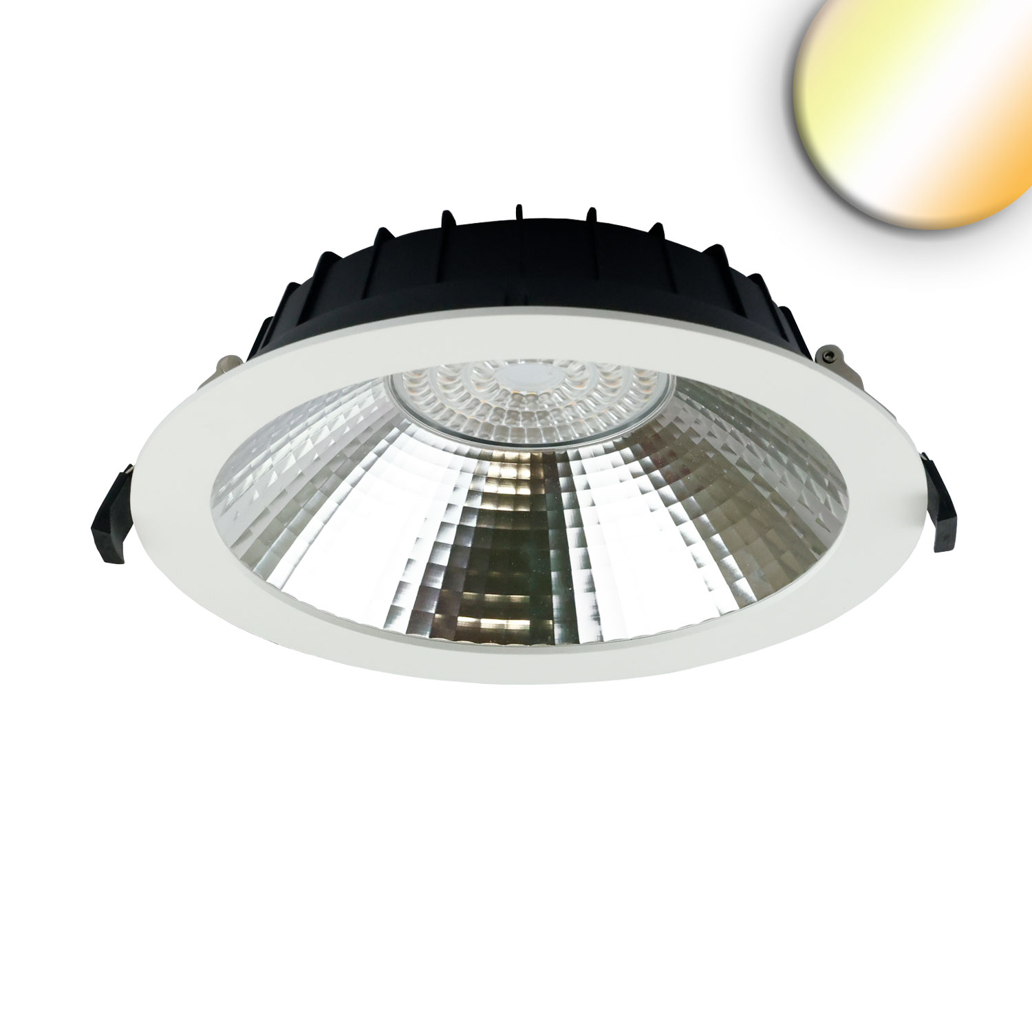 LED Downlight Reflektor 9W, 60°, 150lm/W, UGR<19, ColorSwitch 3000|4000|6000K, dimmbar