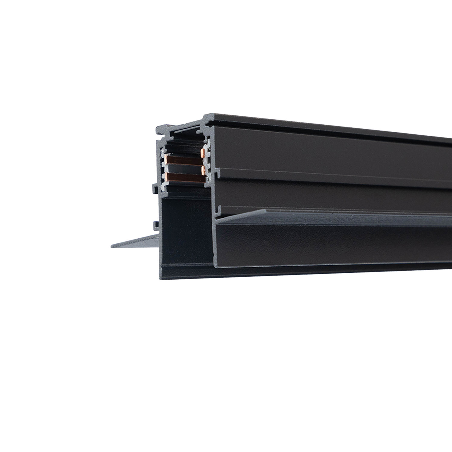 Track48 Trockenbauschiene, schwarz, 200cm, 4-polig, inkl. Endkappen und Schutzcover