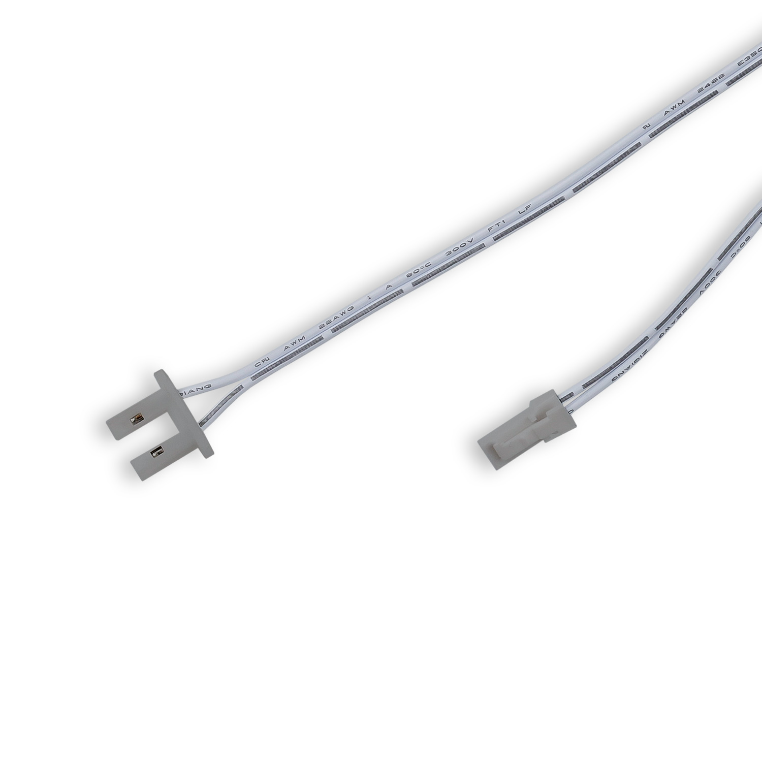 Endkappe grau für Surf12 Flat mit Einspeiser für FC-Flexband, 50cm Kabel + MiniAmp-Stecker, max. 3A