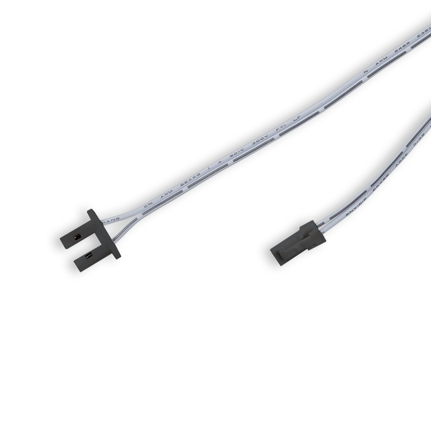 Endkappe schwarz für Surf12 Flat mit Einspeiser für FC-Flexband, 50cm Kabel+MiniAmp-Stecker, max. 3A