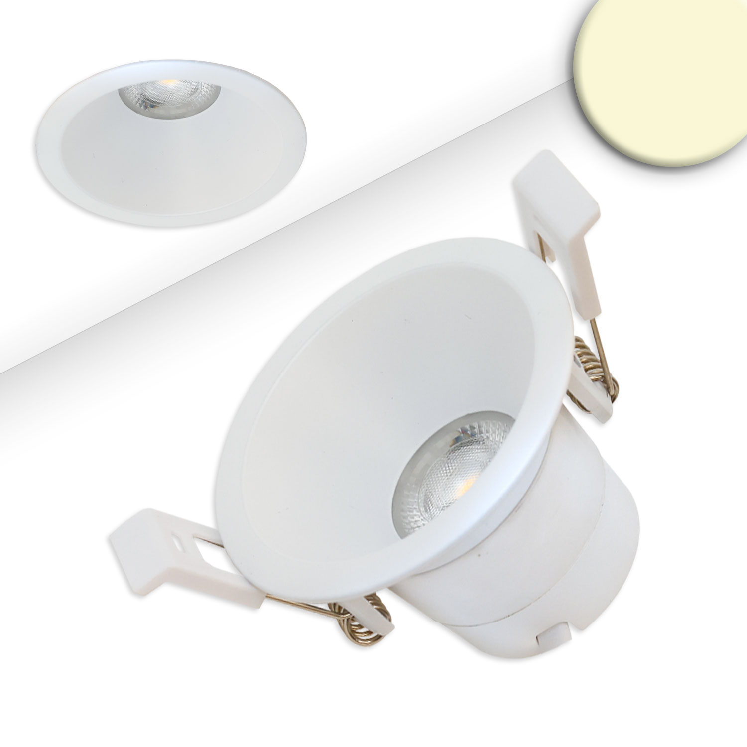 LED Einbaustrahler BACK60, weiß matt, rund, 5W, CRI90, 3000K, rückversetzt, UGR<12, dimmbar