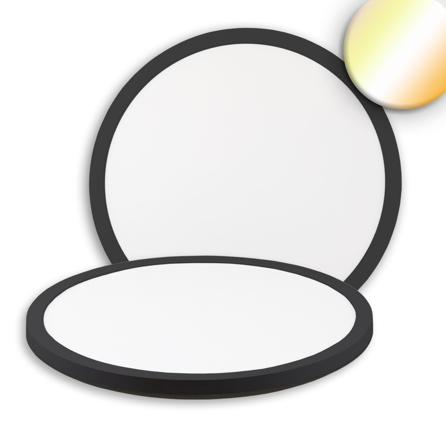 LED Deckenleuchte Slim400 PRO, 25W, schwarz, rund, IP44, DN400, 3000|4000|5000K, Up&Down