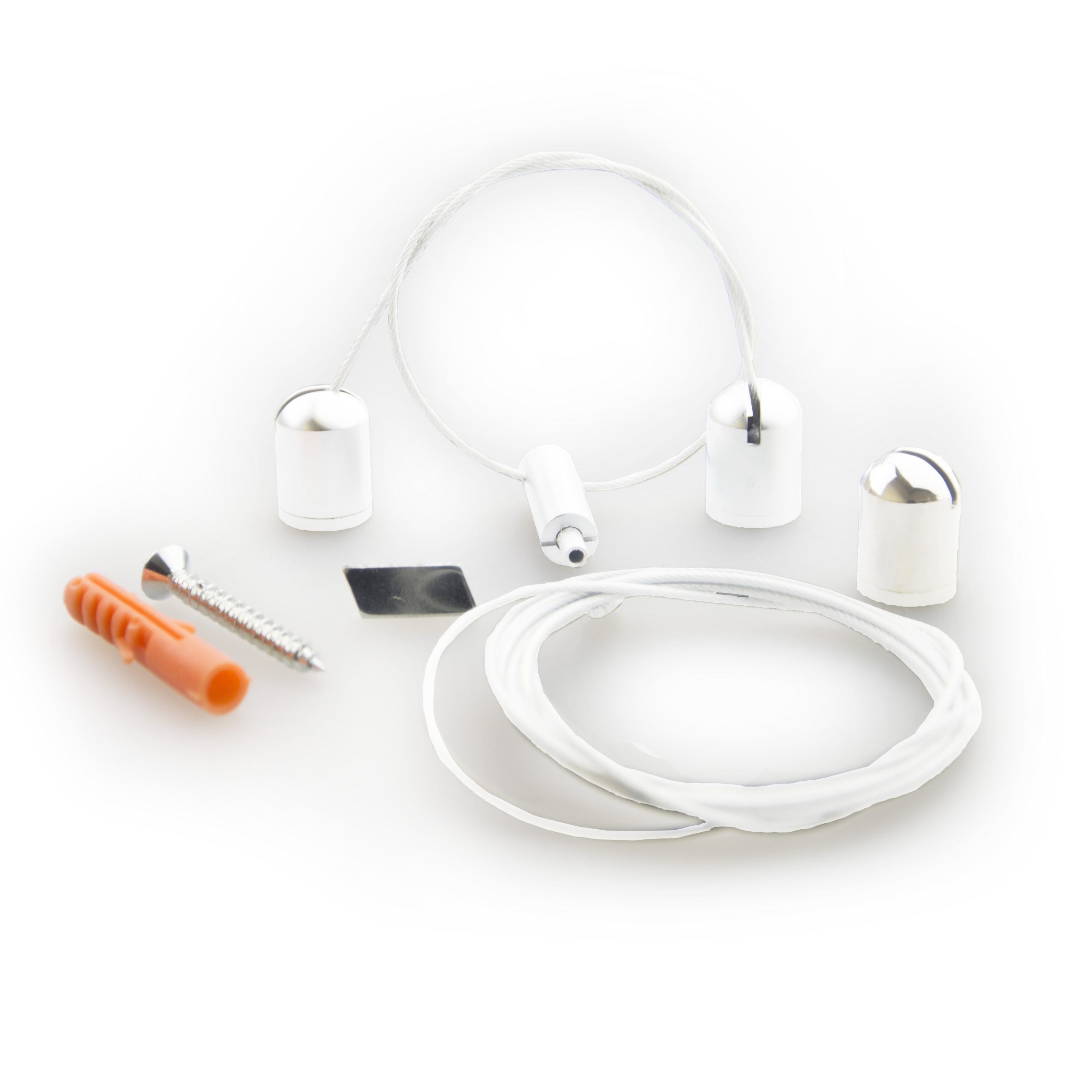 Seilabhängung Z04 für LAMP30 V2, weiß, Länge bis 3m, 2 Stk, inkl. Befestigungsmaterial