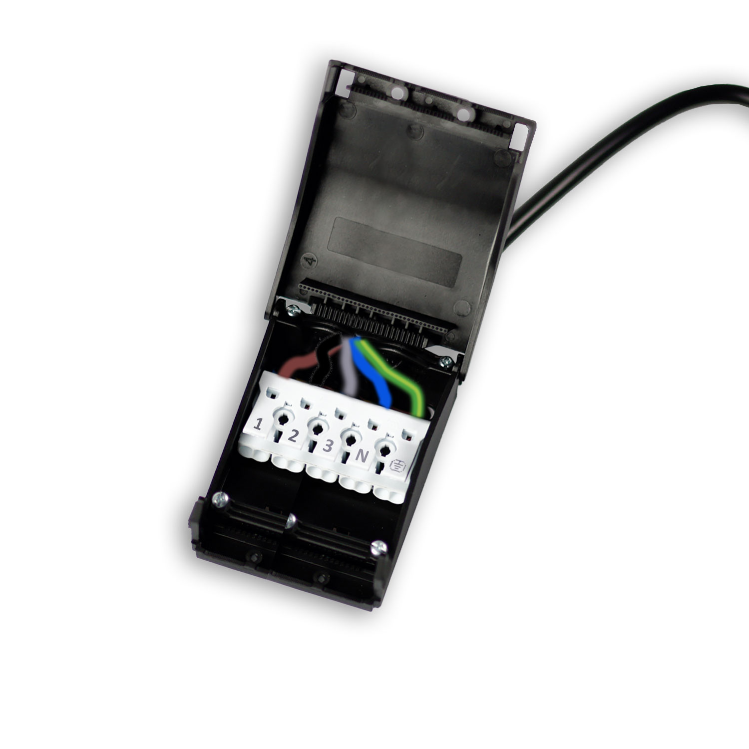 Anschlussbox 2×5-polig, 0,5-2,5mm², max. 450V/16A zur Durchverkabelung, mit 30cm Anschlussleitung