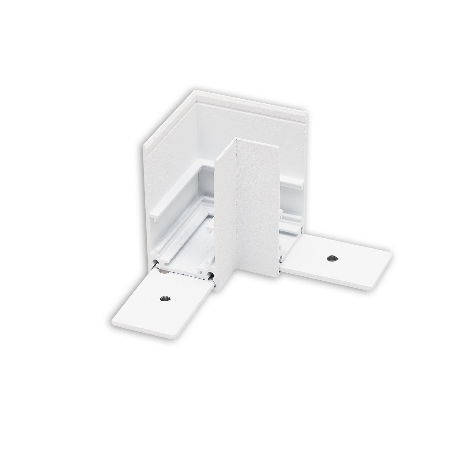 Track48 Eckschiene 90° horizontal für Aufbauschiene, weiß, nicht stromführend