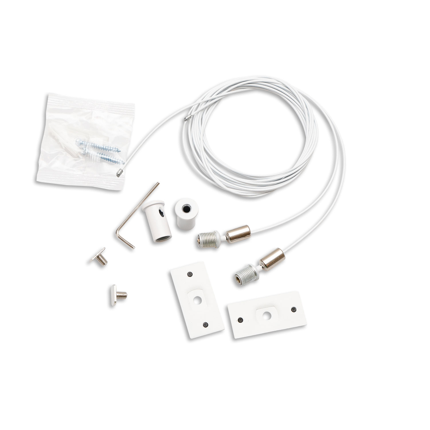 Track48 Seilabhängung für Aufbauschienen, weiß, 2 Stück