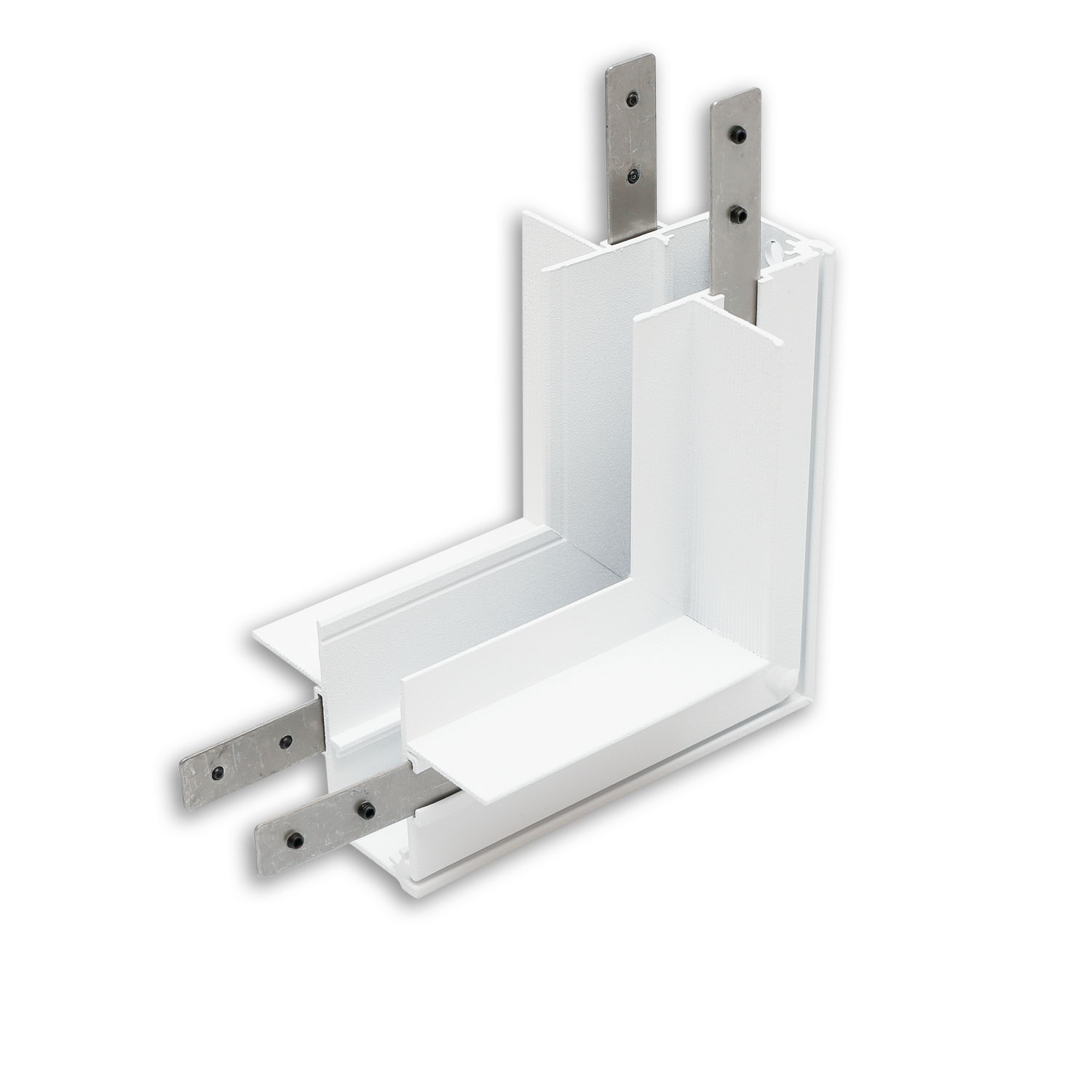 Track48 Eckschiene 90° vertikal für Trockenbauschiene, weiß, nicht stromführend