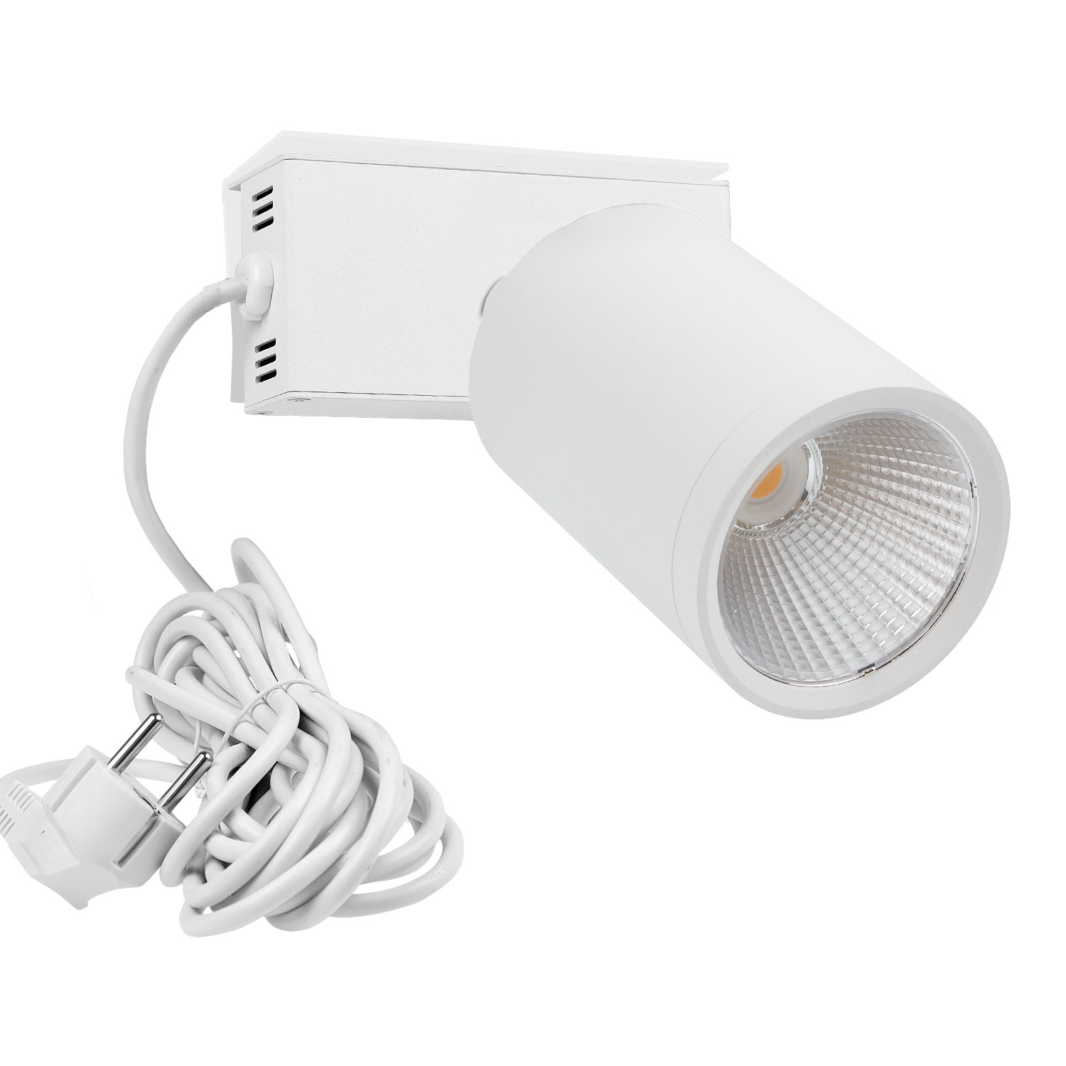 LED Strahler mit Montagebügel und Schukostecker, 40W, 36°, schwenkbar, weiß matt, 4000K, CRI>90