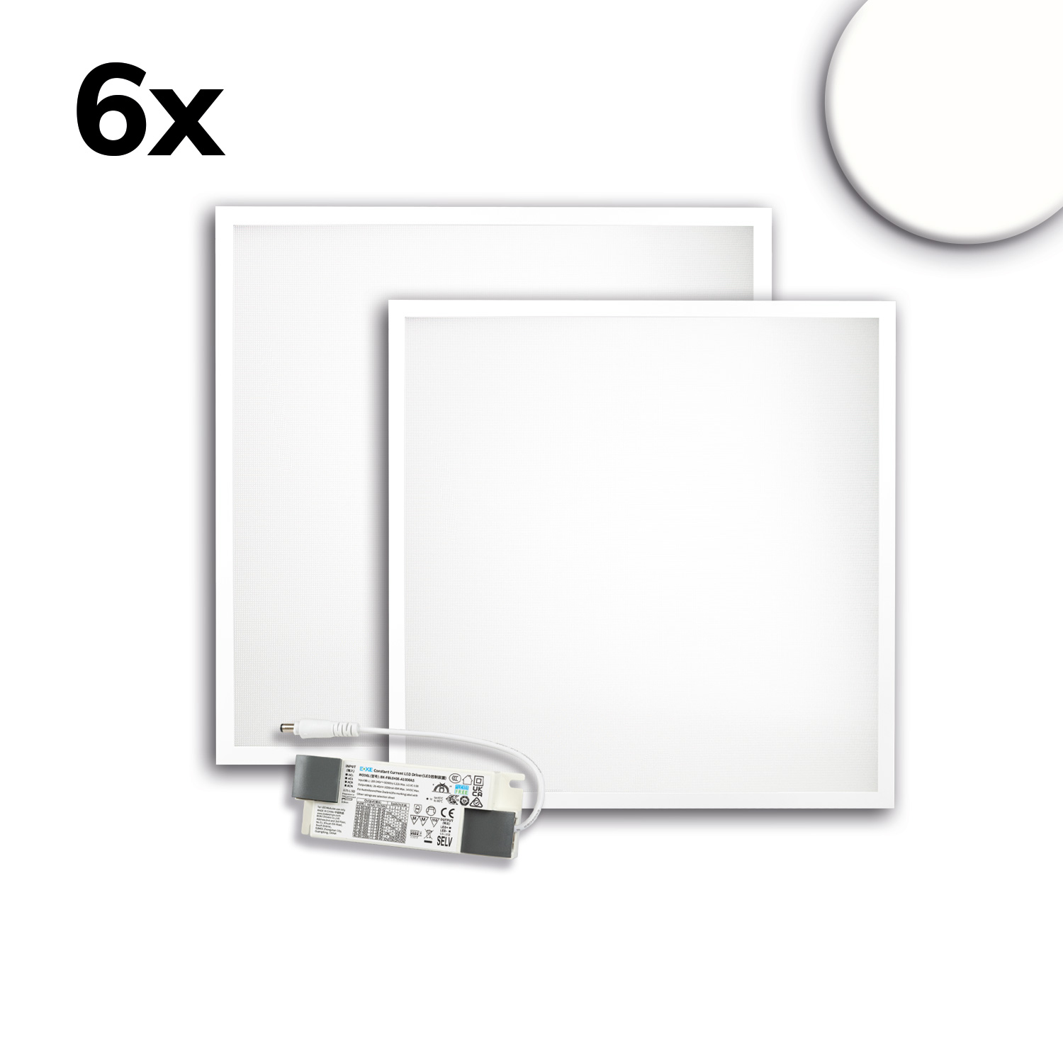 LED Panel ECO Backlight Line 625 UGR<19 2H/2H, CRI80, 36W, neutralweiß, 6er Pack, PowerSwitch 21-40W